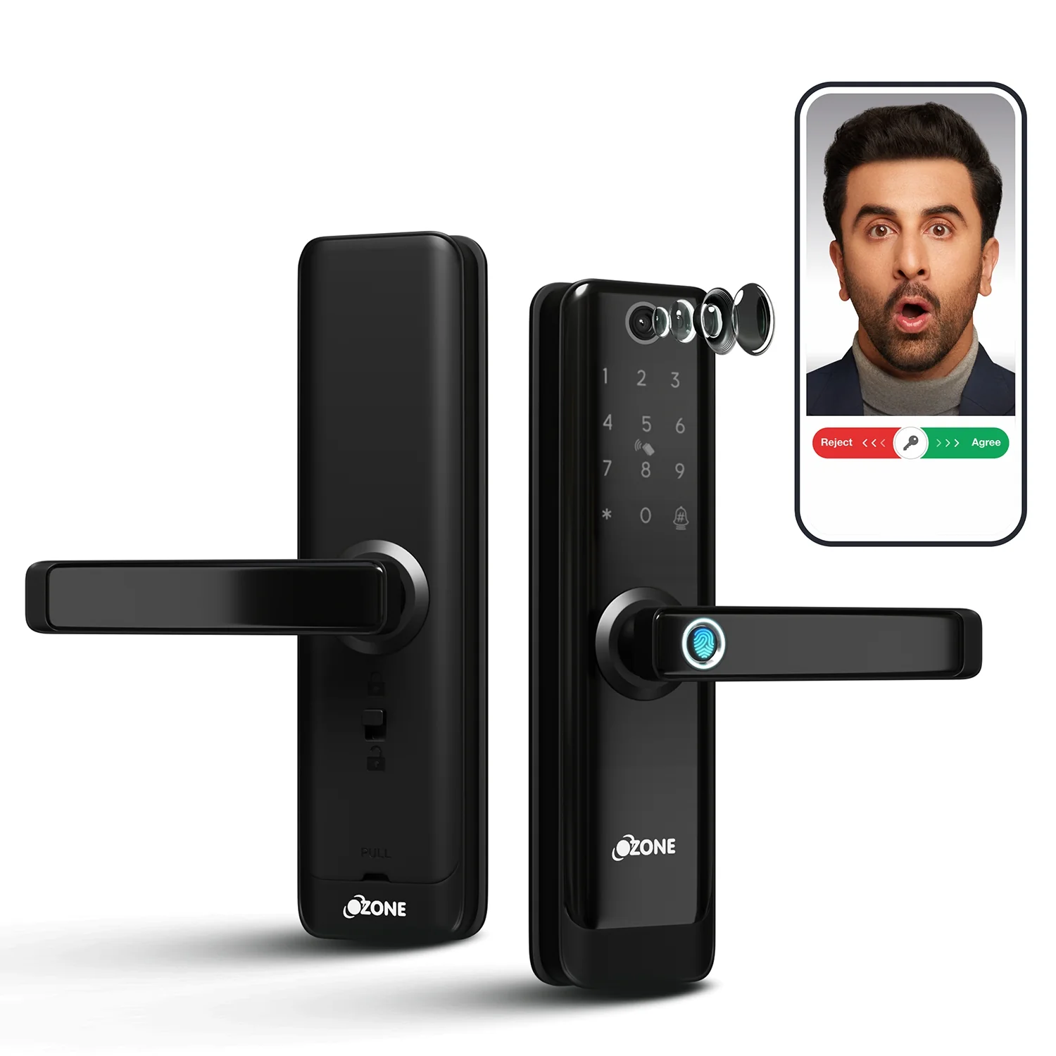 Atom-i Wi-Fi Smart Door Lock with a Built-in Camera with 4-way access | Door Thickness: 35-80 mm