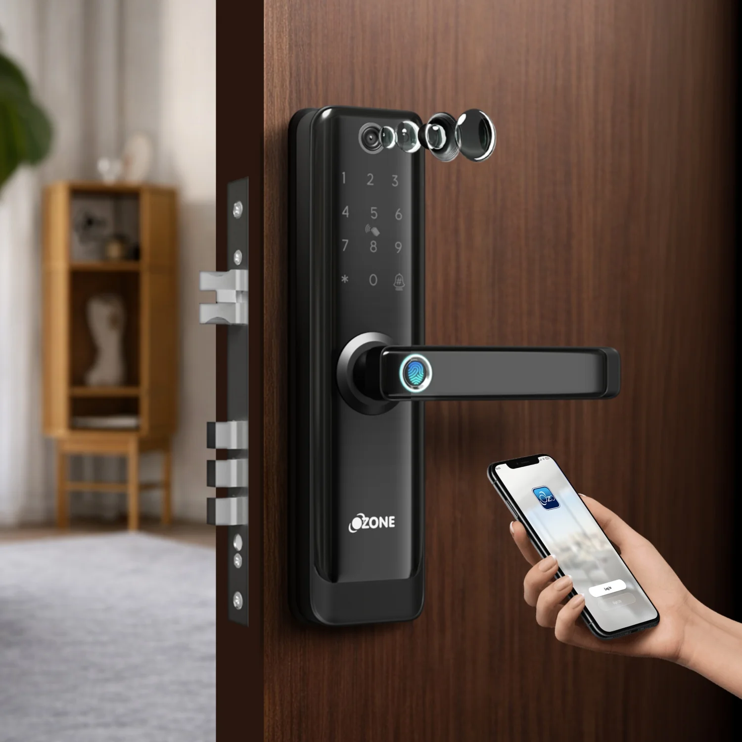 Atom-i Wi-Fi Smart Door Lock with a Built-in Camera with 4-way access | Door Thickness: 35-80 mm - Image 2