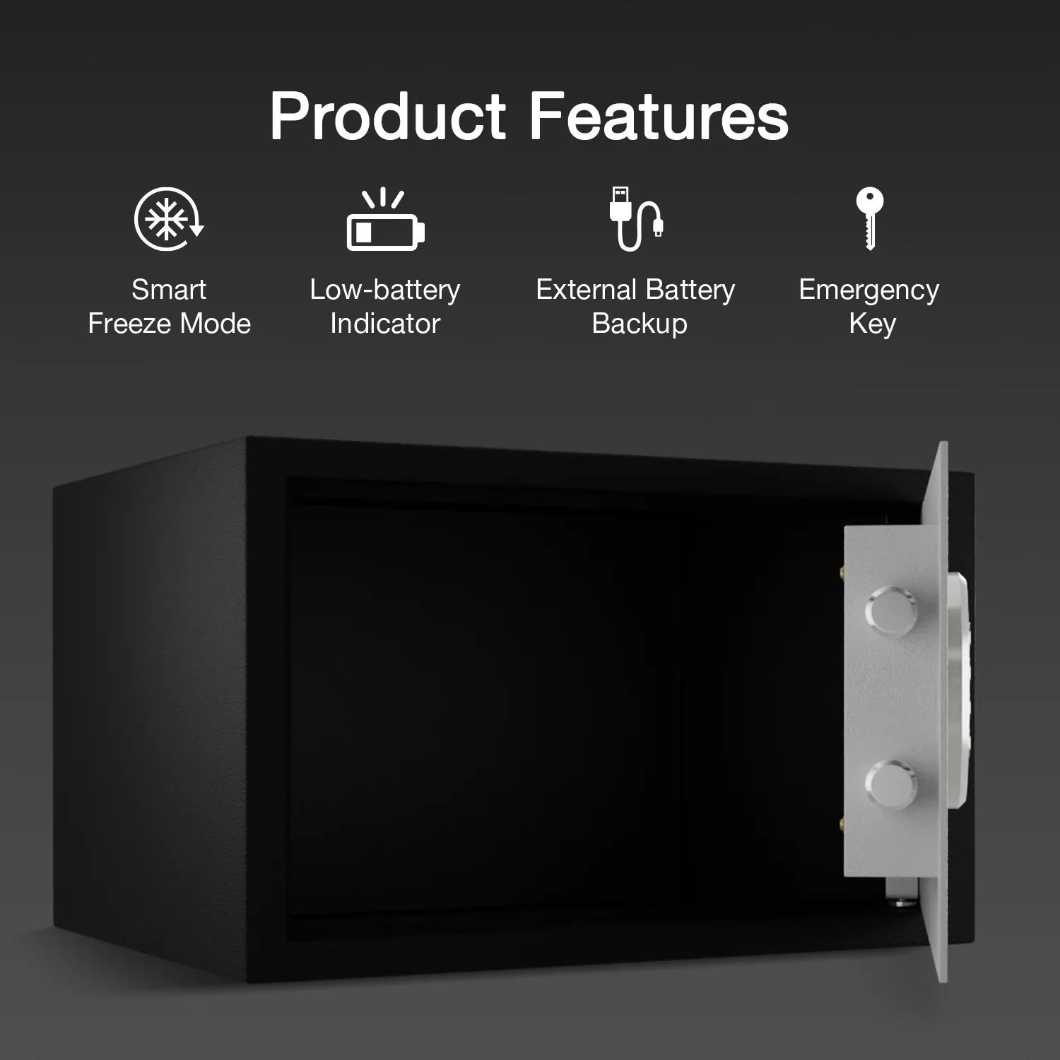 Ozone 9 Litres Digital Safe Locker for Hotels – Digital Lock, 1-Way Unlocking (Password), Size: 200H x 350W x 200D mm, Weight: 5.9kg, 2-Year Warranty - Image 4
