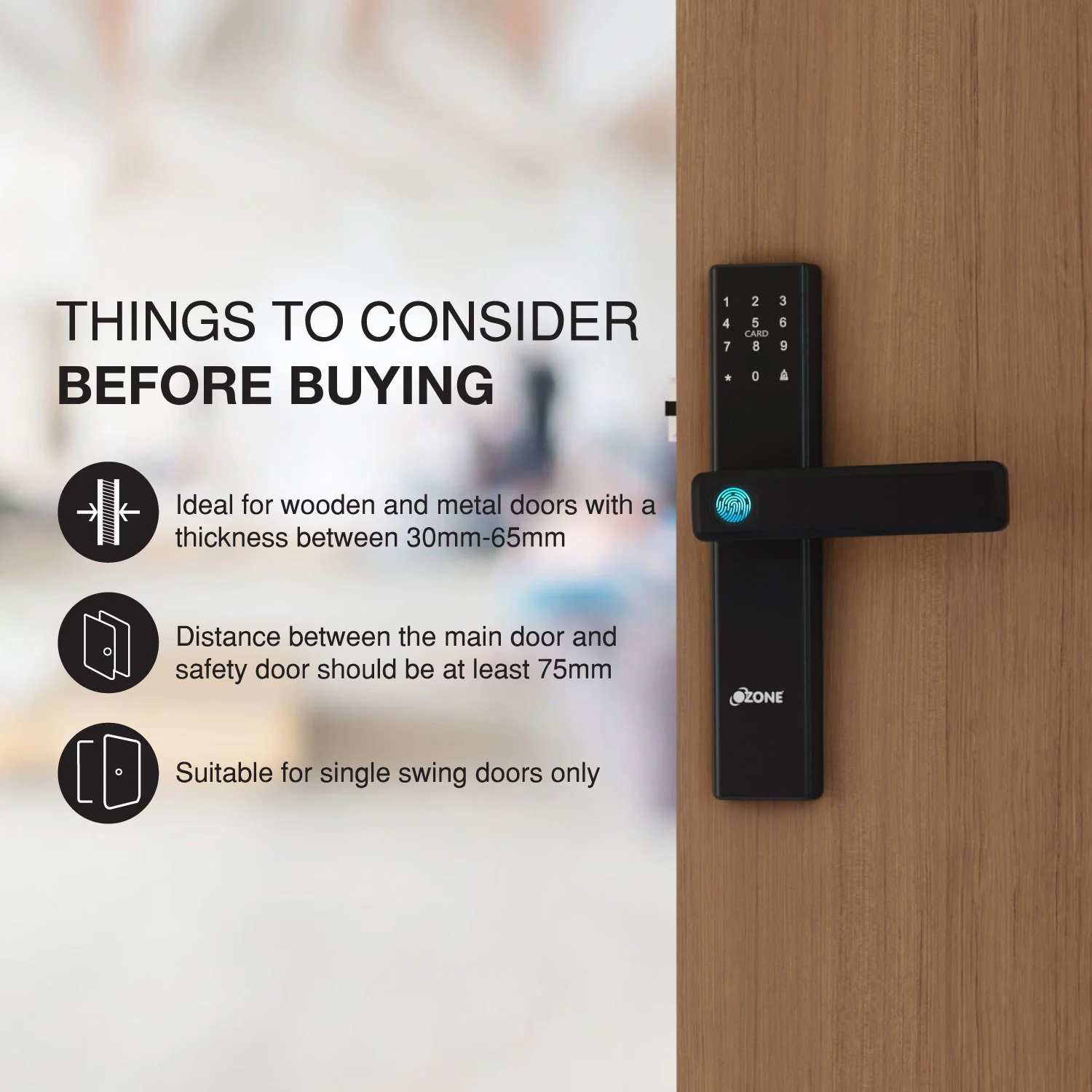Morphy Life Lite-2 Wi-Fi Smart Door Lock with 4-way access | Door Thickness: 30-65 mm - Image 3