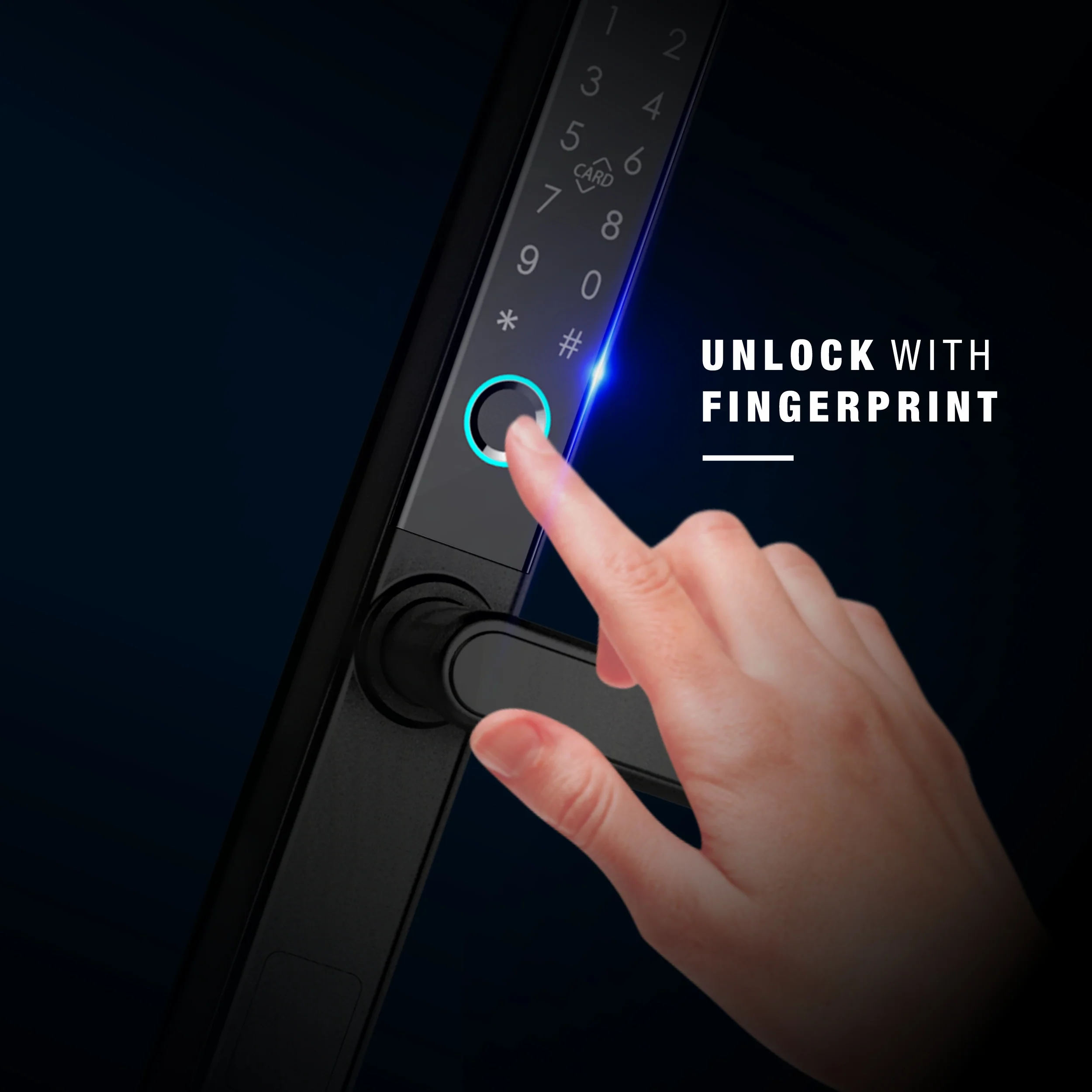 Ozone Narrow Style Wi-Fi Smart Door Lock with 4-way access for Sliding Doors | Door Thickness: 35-80 mm - Image 2
