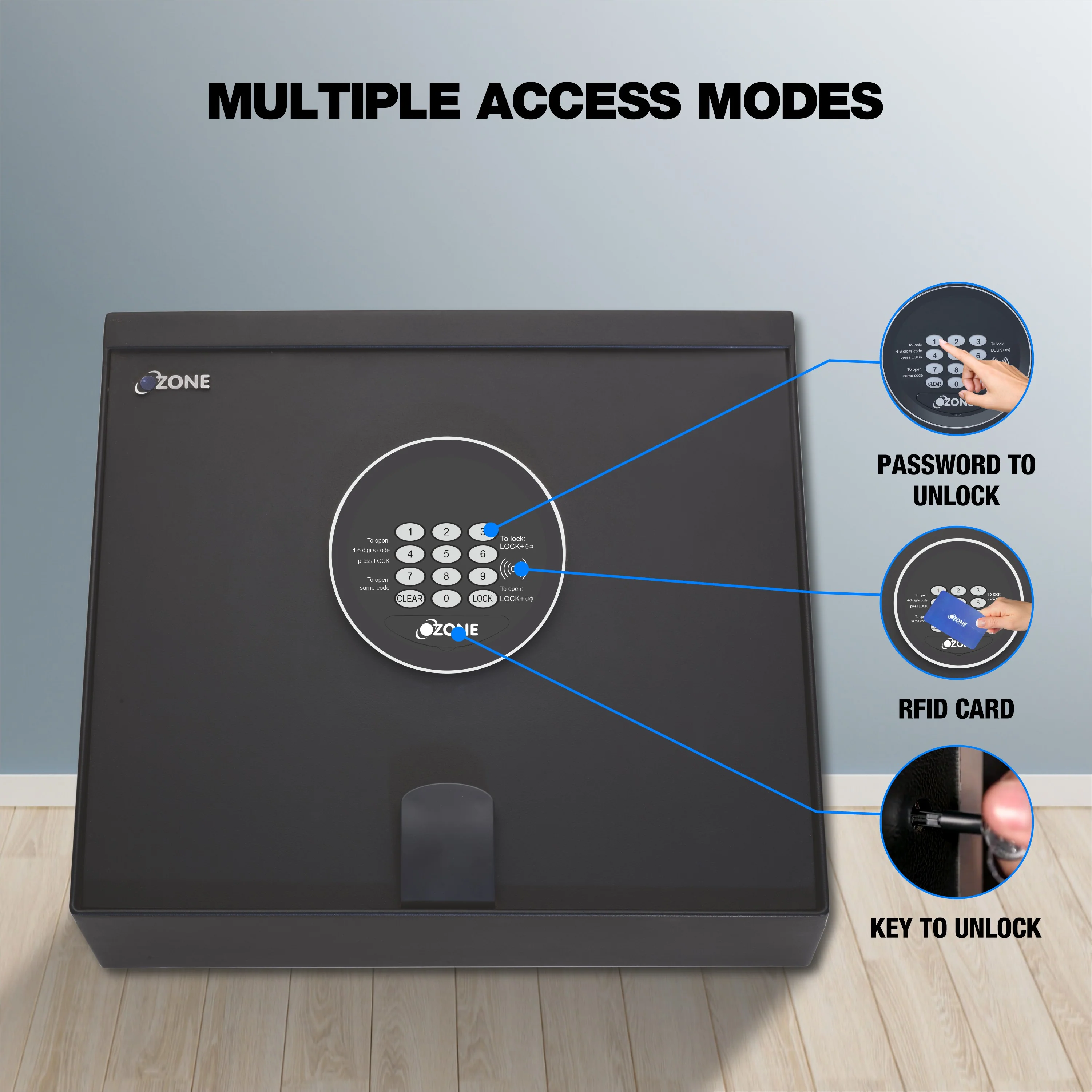 Ozone 10 Litres Digital Safe Locker for Hotels – Digital Lock, 1-Way Unlocking (Password), Size: 127H x 400W x 350D mm, Weight: 11.2kg, 2-Year Warranty - Image 6