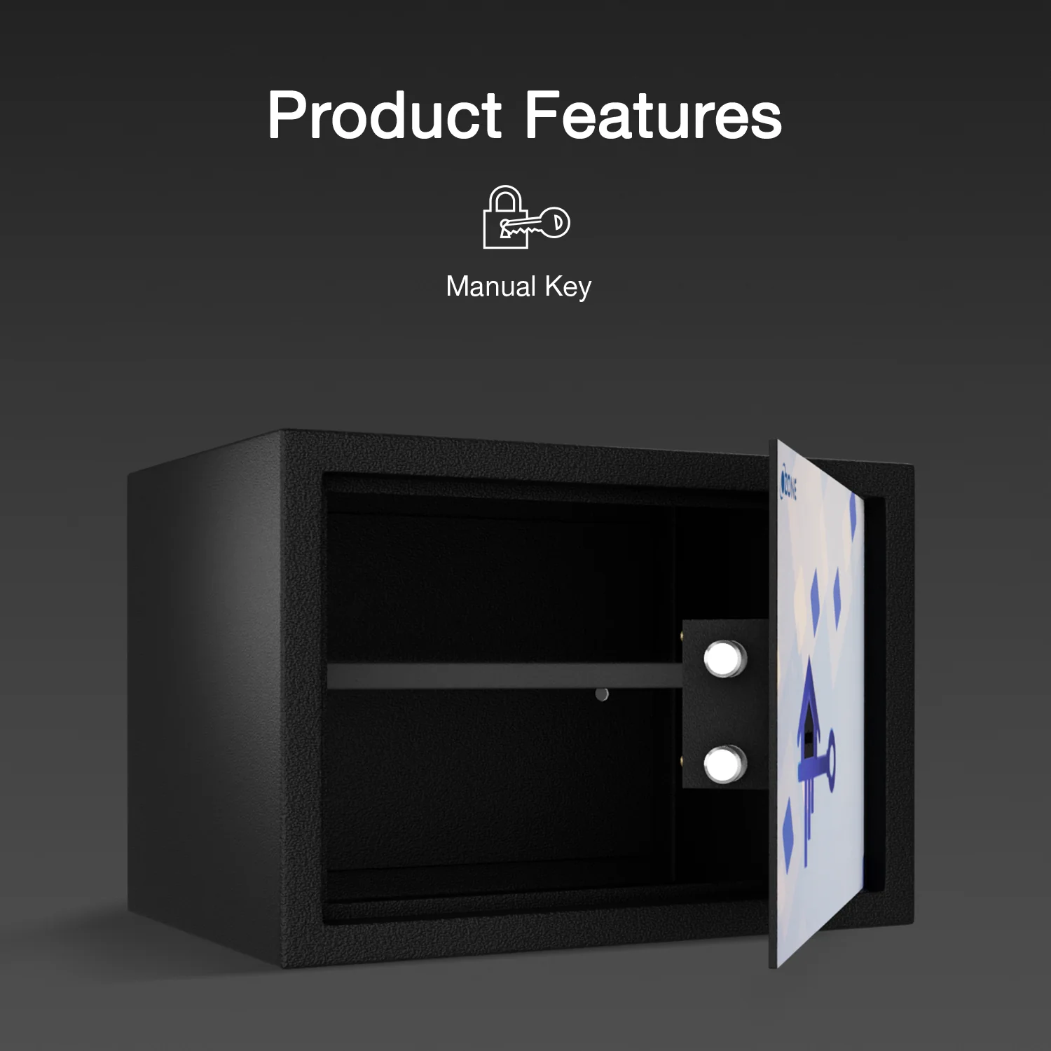 Ozone 15.5 Litres Manual Safe Locker for Home & Office – Manual Lock, 1-Way Unlocking (Manual Key), Size: 250H x 350W x 250D mm, Weight: 9kg, 2-Year Warranty - Image 4