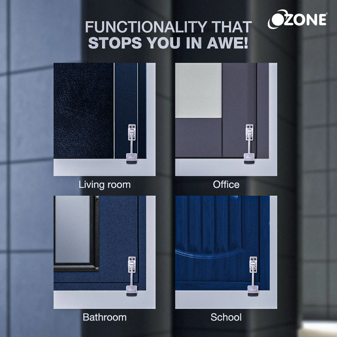 Ozone Door Stopper with Rubber Foot for Wooden & Framed Doors | (Satin Nickel Finish) - Image 5