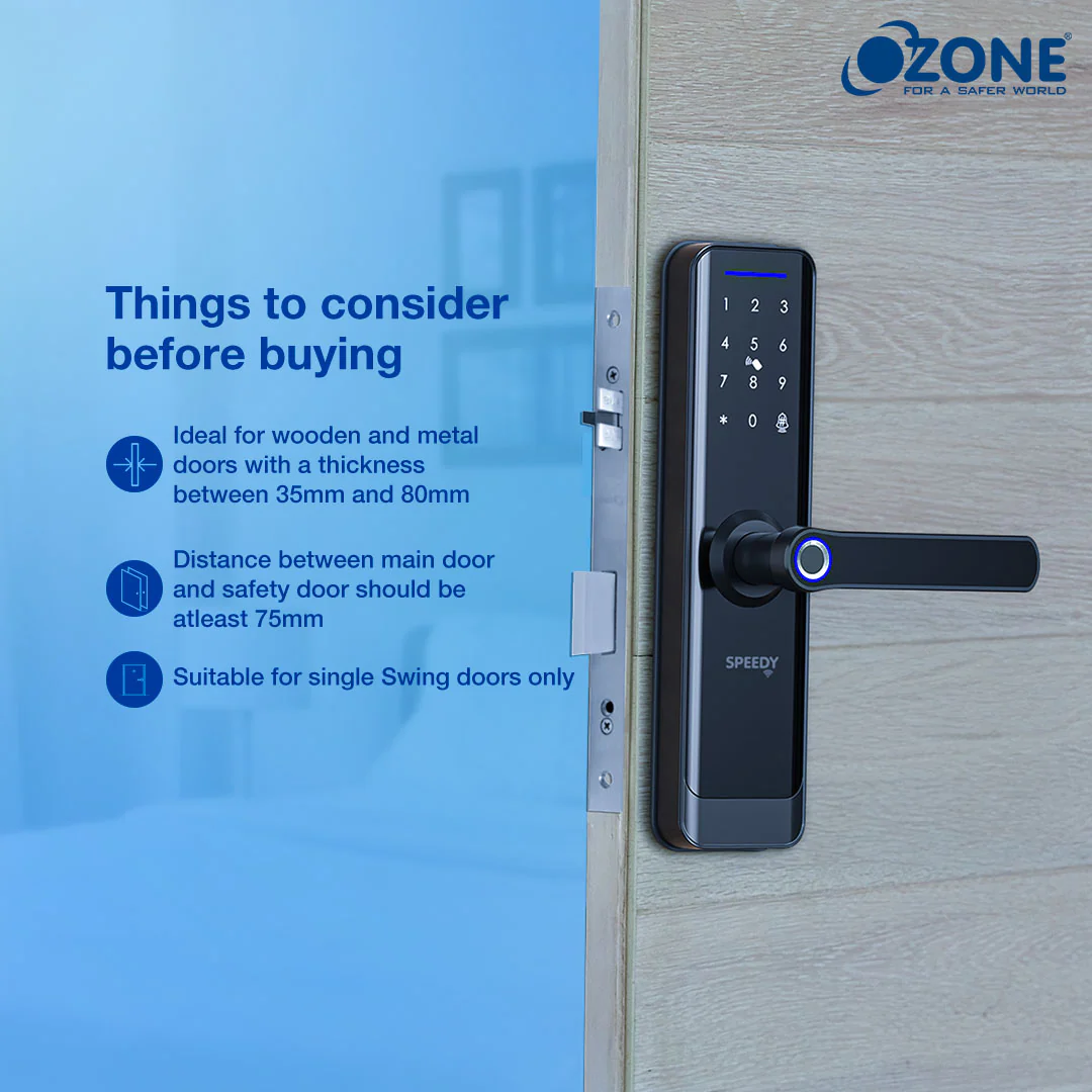 Ozone Economical Wi-Fi Smart Door Lock 2 with 4-way access | Door Thickness: 35-80 mm | Free Installation - Image 6