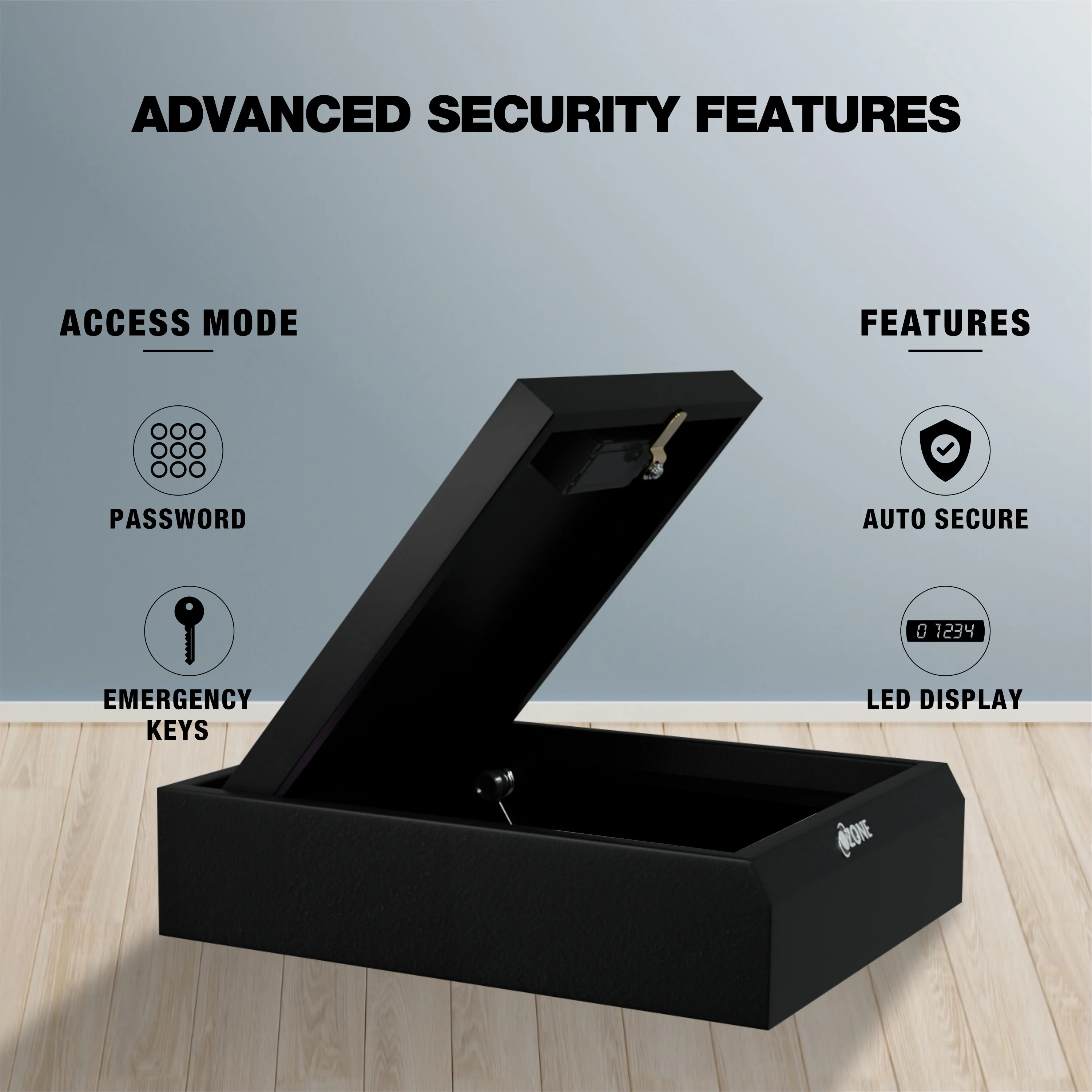 Ozone 5.28 Litres Digital Safe Locker for Home & Office – Digital Lock, 1-Way Unlocking (Password), Size: 80H x 280W x 350D mm, Weight: 3kg, 2-Year Warranty - Image 2