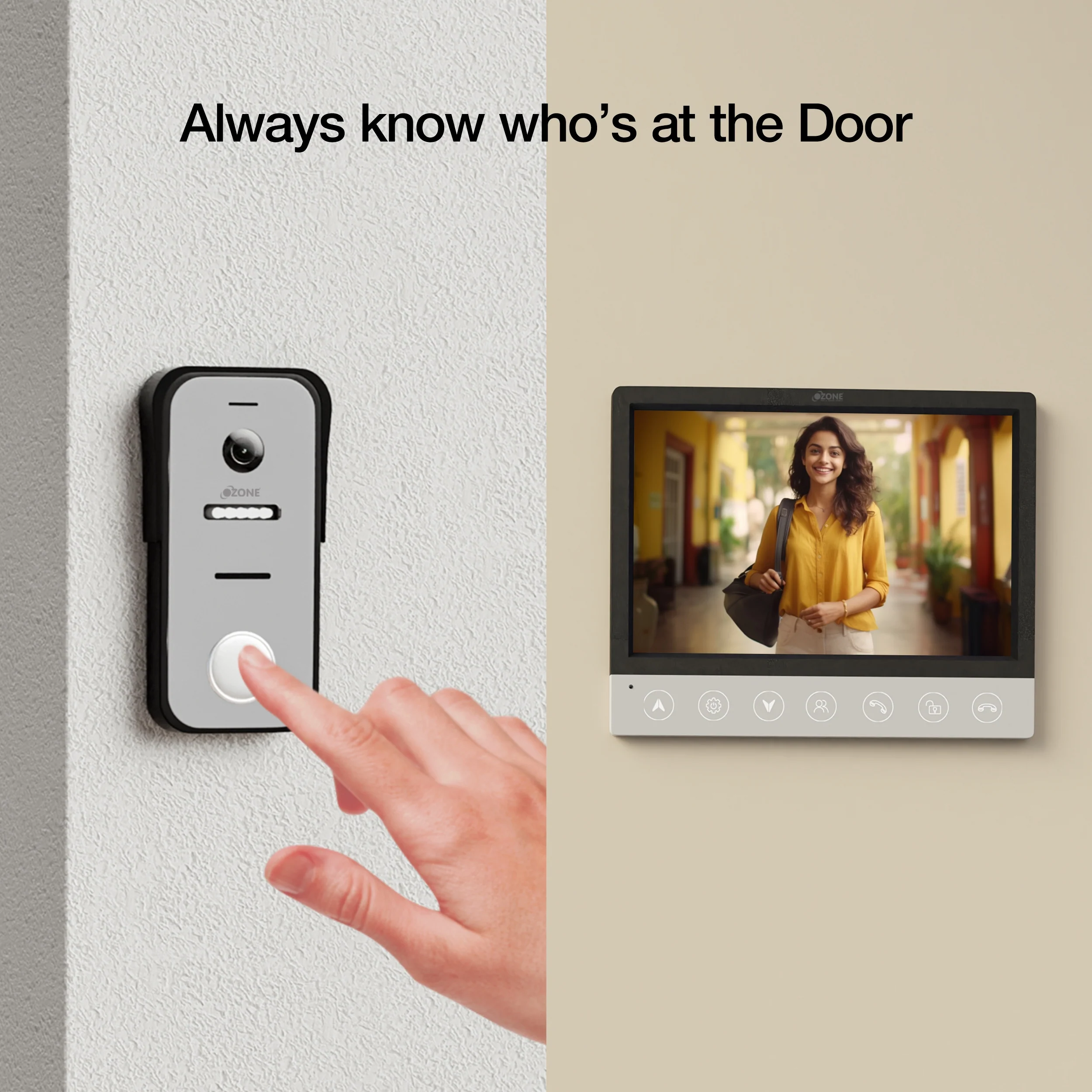 Ozone Iris Bluetooth Smart Door Lock with VDP with 5-way access | Door Thickness: 35-110 mm - Image 2