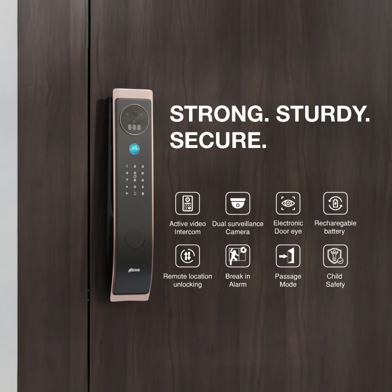 Ozone 3D Facial and Palm Recognition Smart Door Lock with 6-way access | Door Thickness: 45-120 mm - Image 2