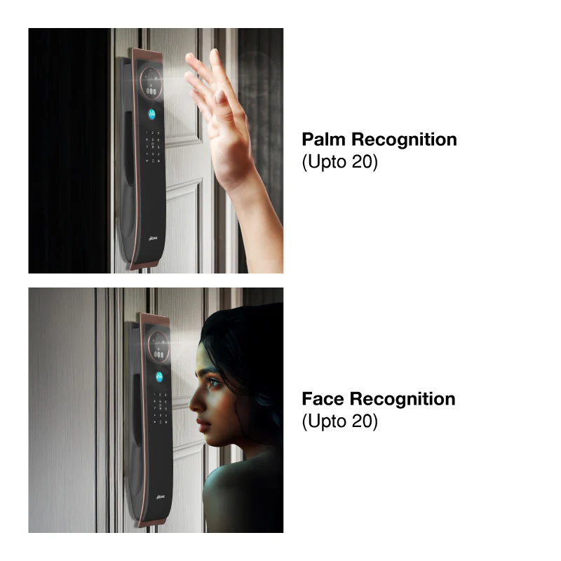 Ozone 3D Facial and Palm Recognition Smart Door Lock with 6-way access | Door Thickness: 45-120 mm - Image 5