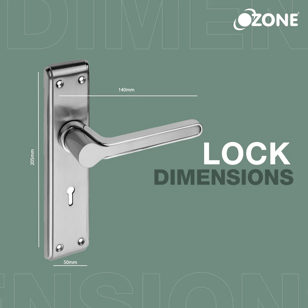 Ozone Kepler Heavy Duty Mortise Door Lock Handle Set | 8-inches (Stainless Steel Matt Finish) - Image 2