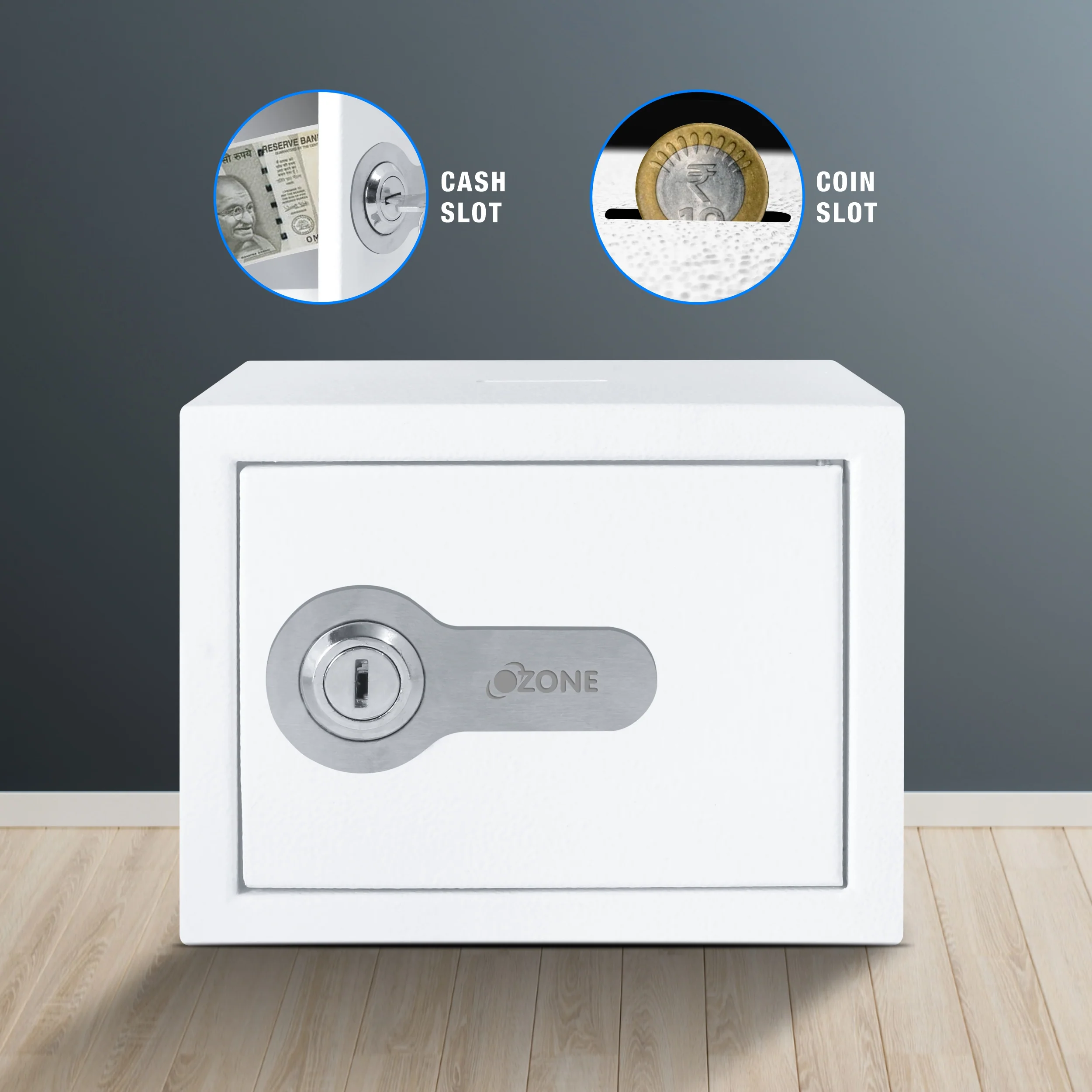 Ozone 2 Litres Manual Safe Locker for Home & Office – Manual Lock, 1-Way Unlocking (Mechanical Key), Size: 115H x 150W x 120D mm, Weight: 0.8kg, 2-Year Warranty - Image 5