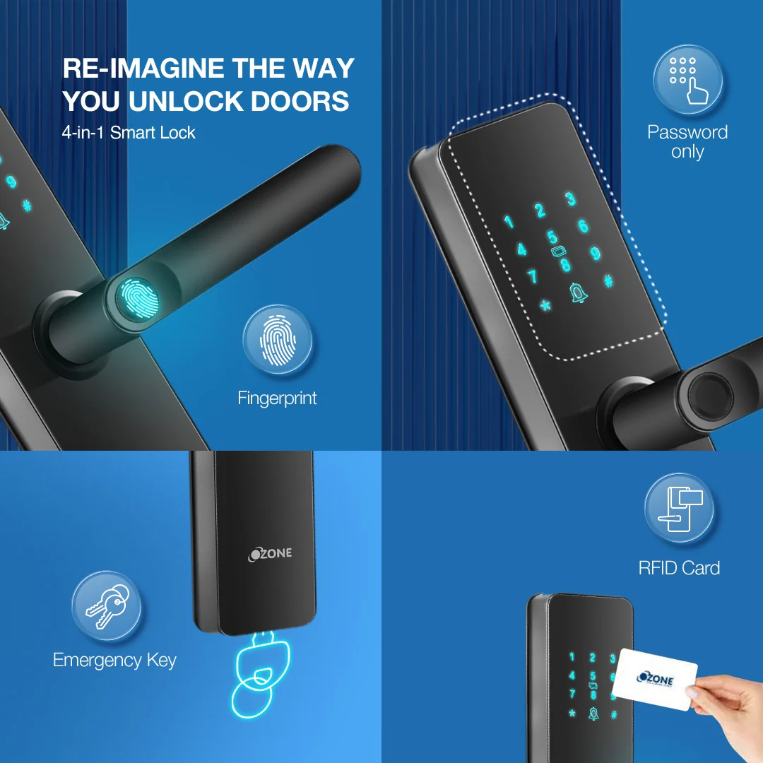 Ozone Morphy Lite Smart Door Lock with 3-way access | Door Thickness: 35-80 mm - Image 3