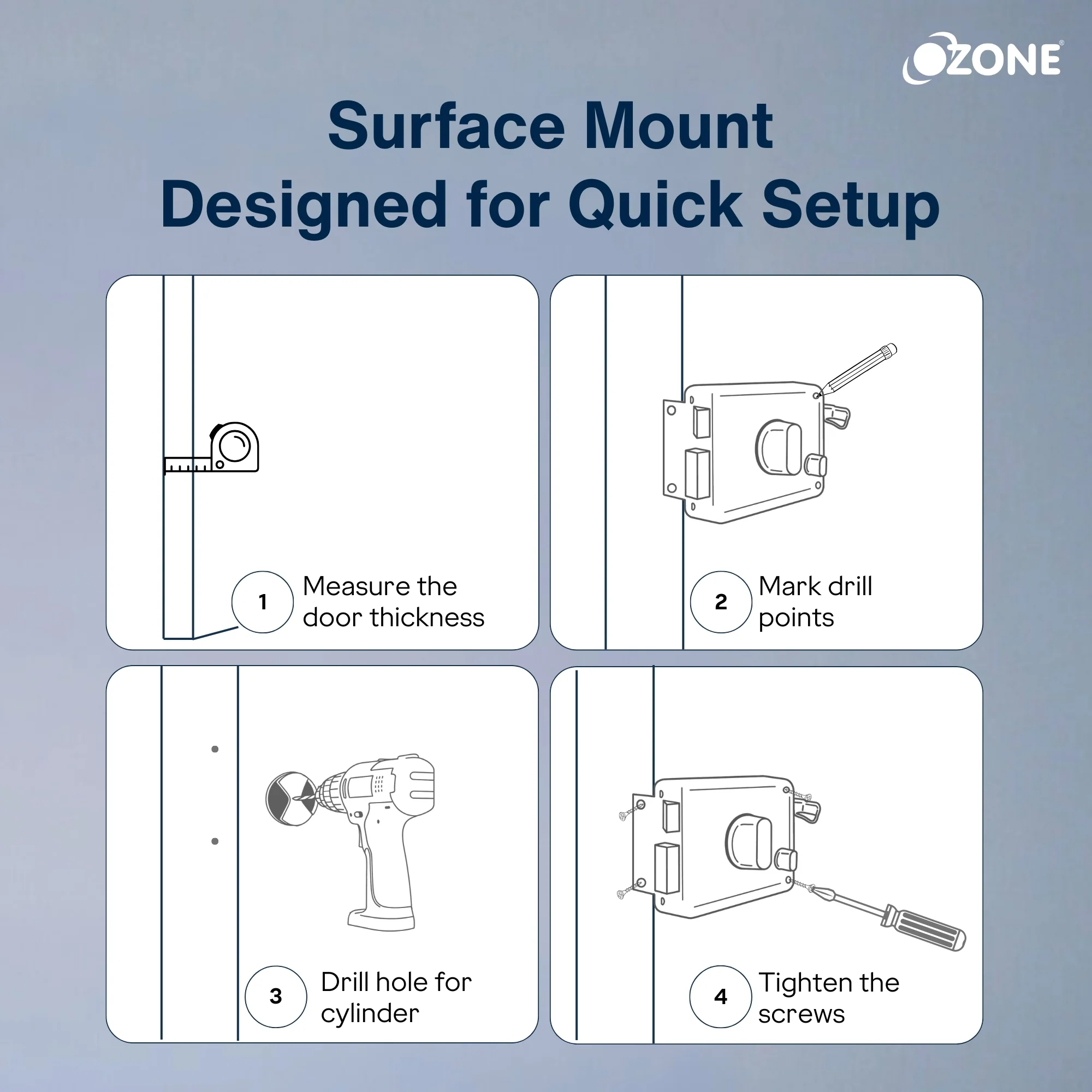 Ozone Surface-Mounted Main Door Rim Lock | Smooth Operation | Door Thickness: 30–85 mm - Image 8