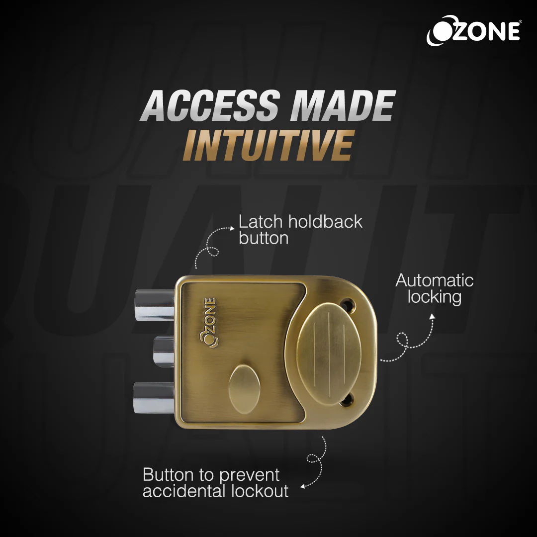 Ozone Night Latch (Single Latch + Double Bolt) | Door Thickness: 30-70mm - Image 4