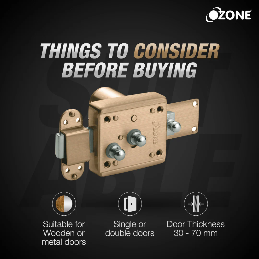 Ozone Night Latch with High-strength Deadbolt | Door Thickness: 40mm - Image 2