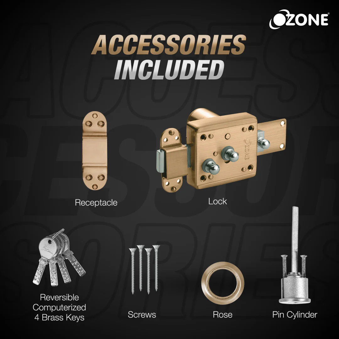 Ozone Night Latch with High-strength Deadbolt | Door Thickness: 40mm - Image 6