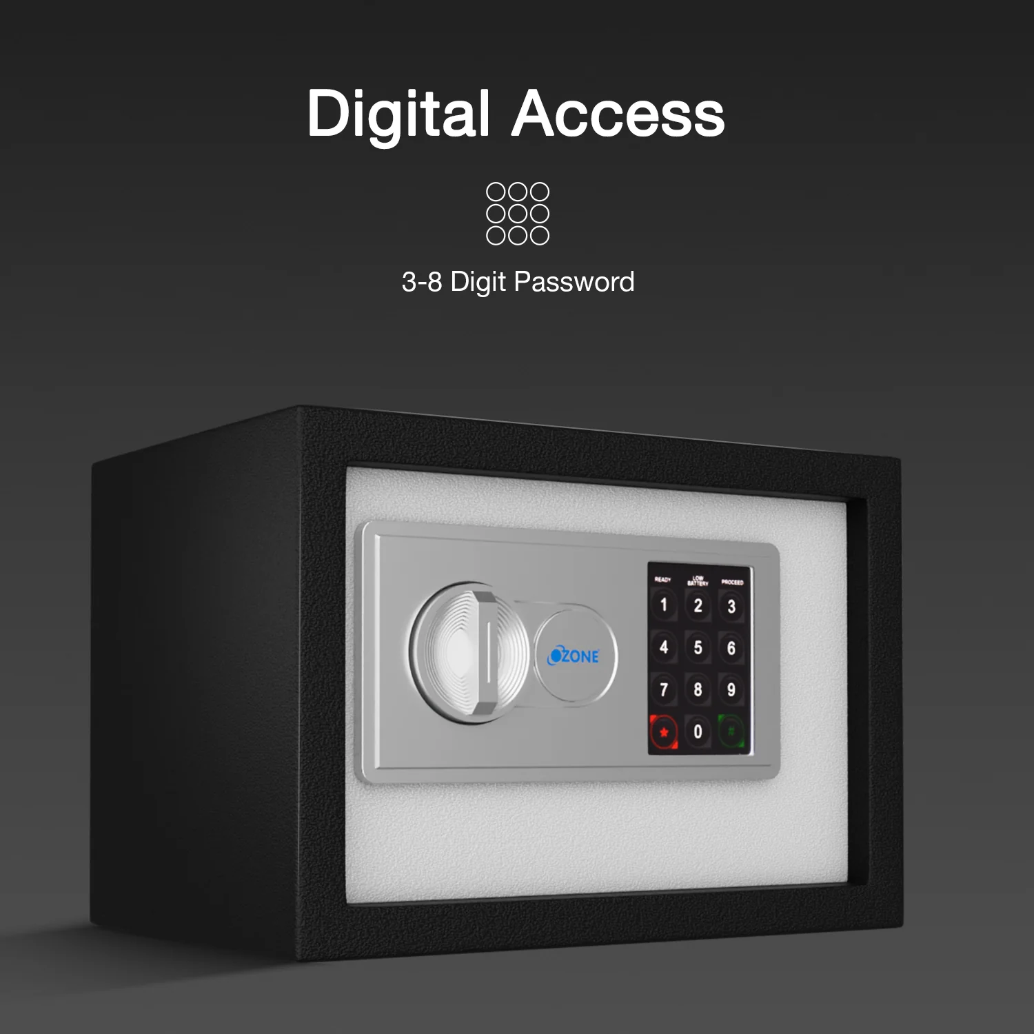 Ozone 7.9 Litres Digital Safe Locker for Home & Office – Digital Lock, 1-Way Unlocking (Password), Size: 200H x 300W x 200D mm, Weight: 5.15kg, 2-Year Warranty - Image 11
