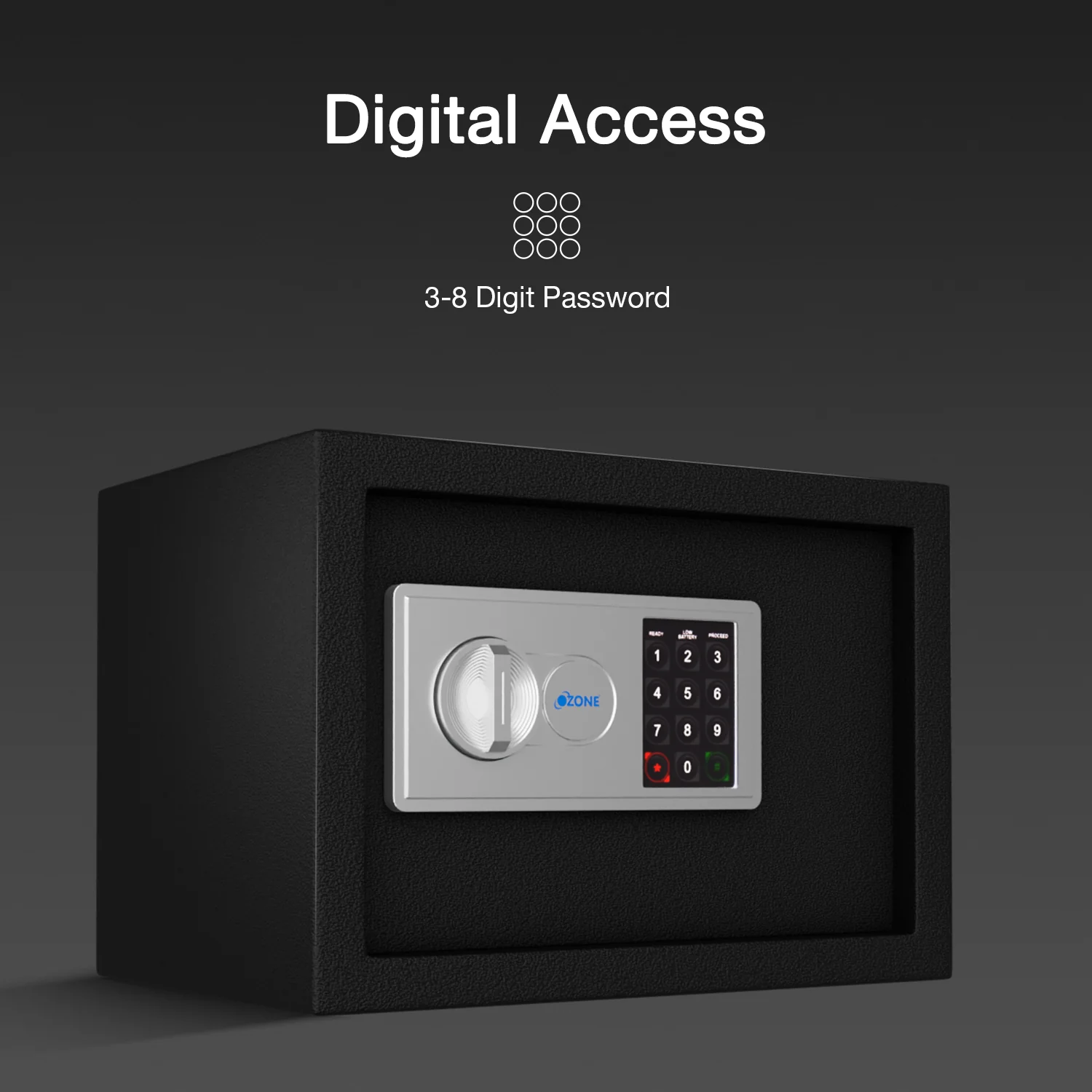 Ozone 7.9 Litres Digital Safe Locker for Home & Office – Digital Lock, 1-Way Unlocking (Password), Size: 200H x 300W x 200D mm, Weight: 5.15kg, 2-Year Warranty - Image 5