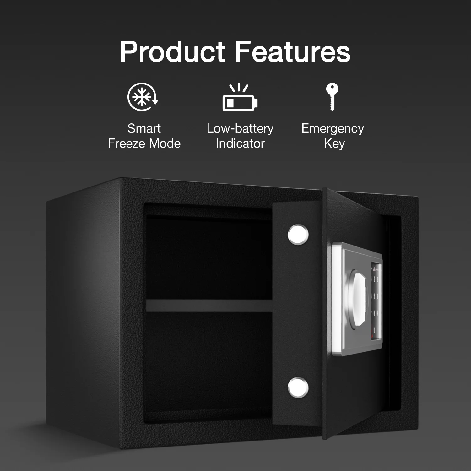 Ozone 16.11 Litres Digital Safe Locker for Home & Office – Digital Lock, 1-Way Unlocking (Password), Size: 250H x 350W x 250D mm, Weight: 9.5kg, 2-Year Warranty (Black) - Image 4