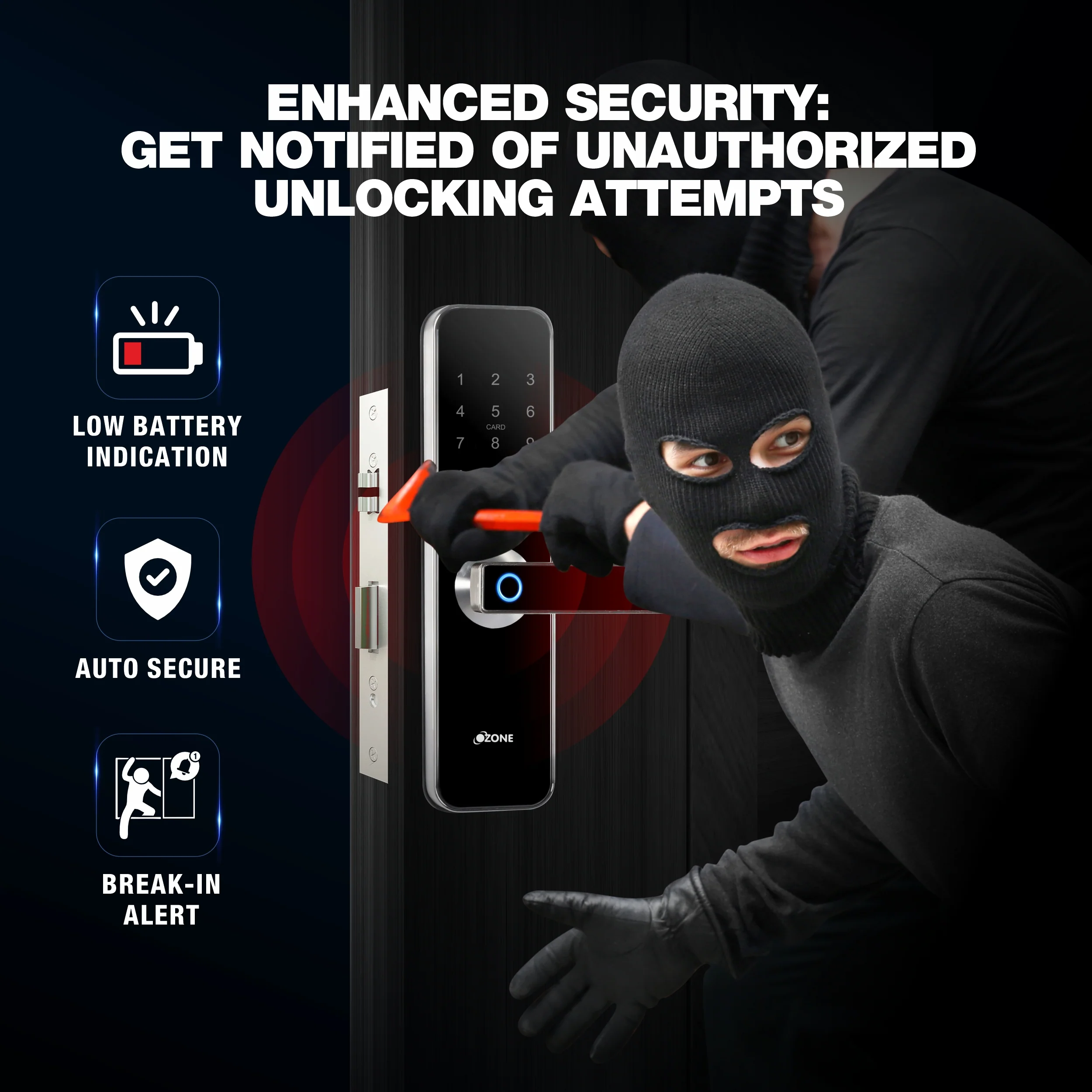 Ozone Morphy M Life Wi-Fi Smart Door Lock with 4-way access | Door Thickness: 35-100 mm - Image 7