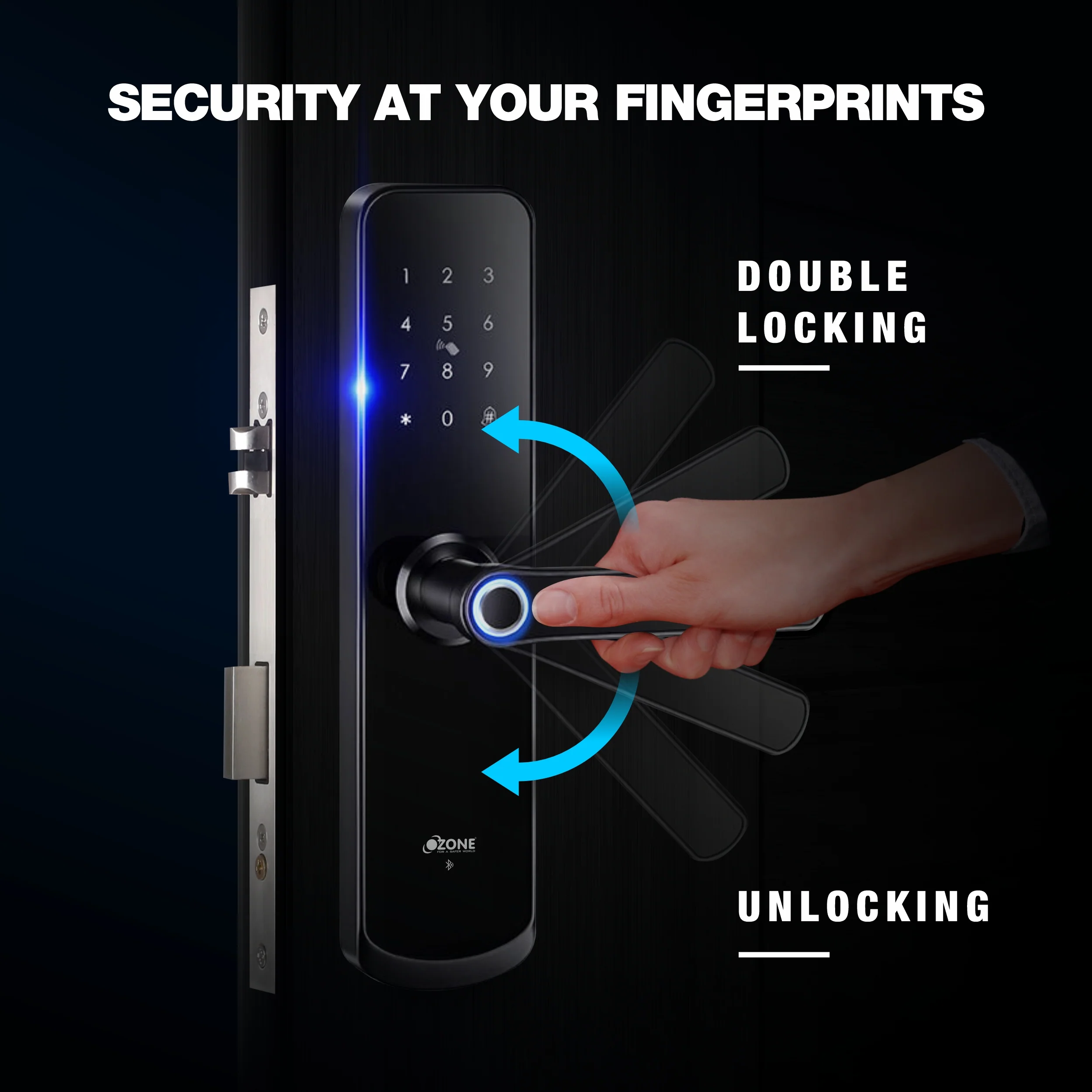 Ozone Morphy Eco Bluetooth Smart Door Lock with 4-way access | Door Thickness: 35-80 mm - Image 4