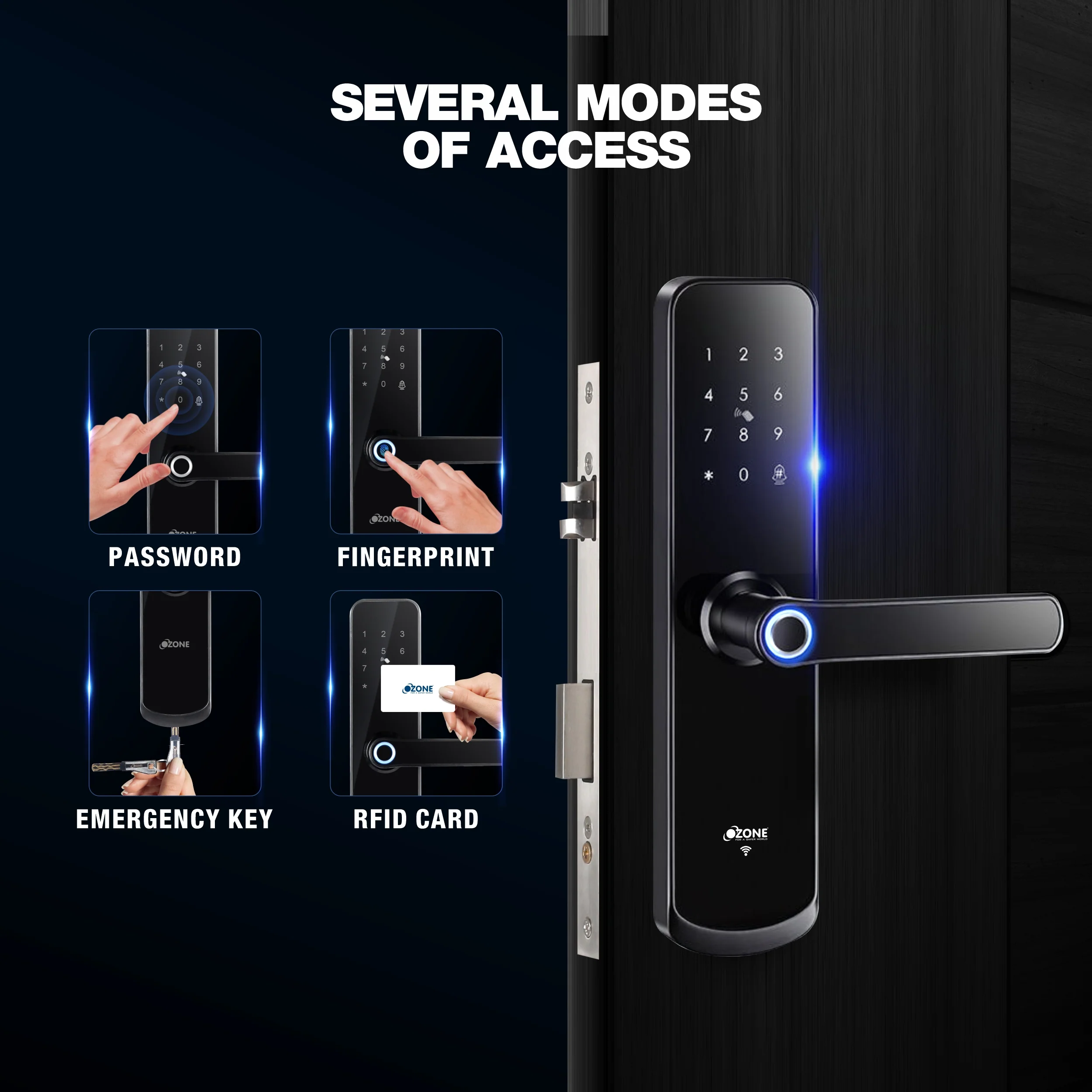 Ozone Morphy Eco Smart Door Lock with 3-way access | Door Thickness: 35-80 mm - Image 7