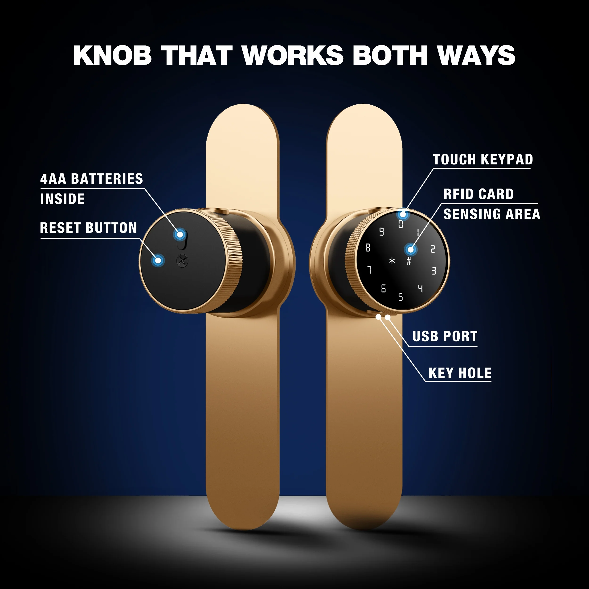 Ozone Oracle Bluetooth Smart Door Lock with Lock Body with 4-way access | Door Thickness: 35-65 mm - Image 3