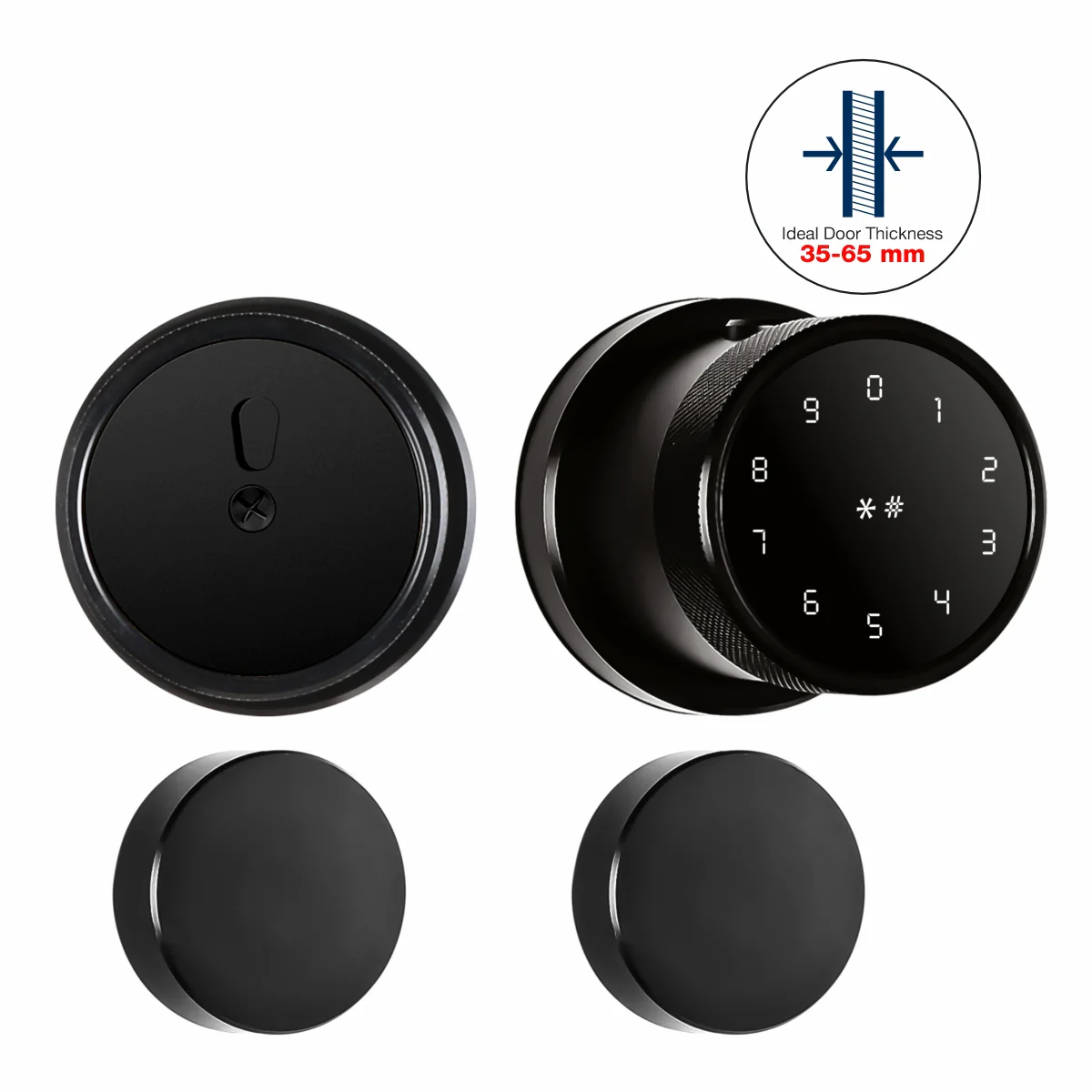 Ozone Oracle Bluetooth Smart Door Lock with Rose Plate with 4-way access | Door Thickness: 35-65 mm