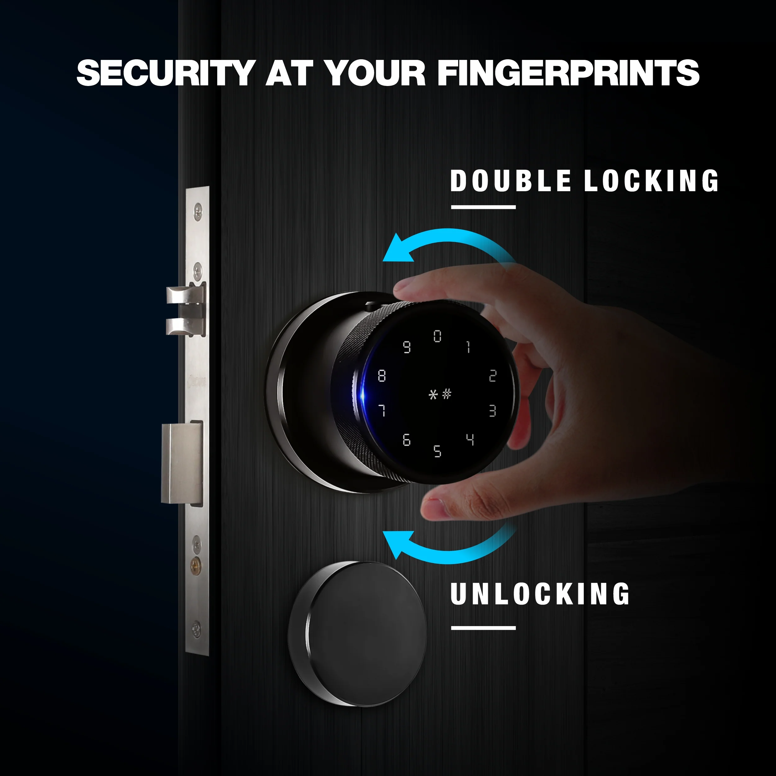 Ozone Oracle Bluetooth Smart Door Lock with Rose Plate with 4-way access | Door Thickness: 35-65 mm - Image 5