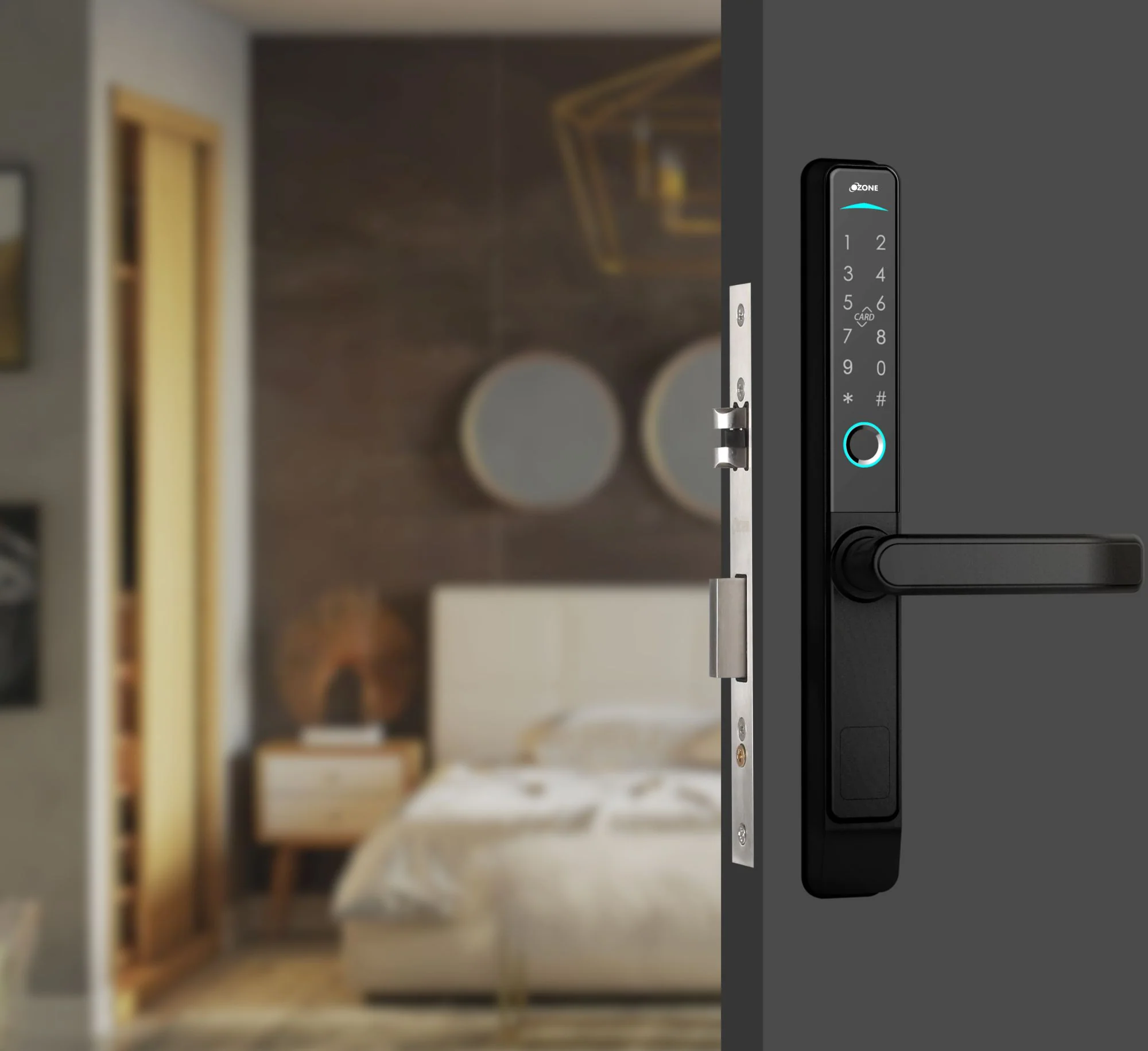 Ozone Narrow Style Wi-Fi Smart Door Lock with 4-way access for Swing Doors | Door Thickness: 35-80 mm - Image 2