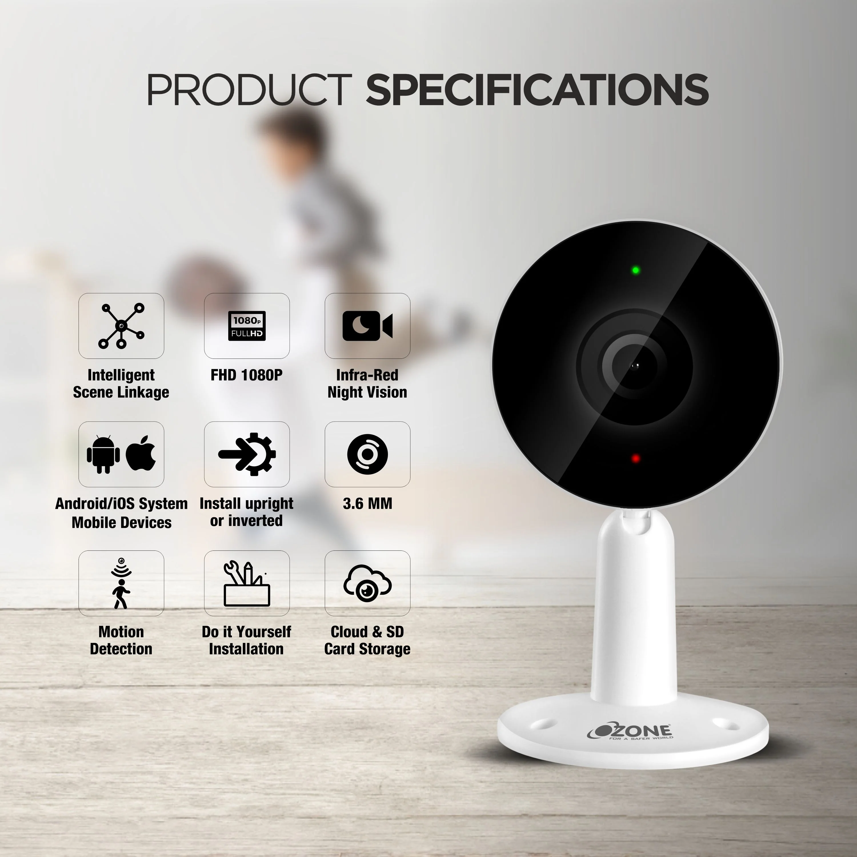 Ozone Smart Indoor Fixed Position Camera - Image 2
