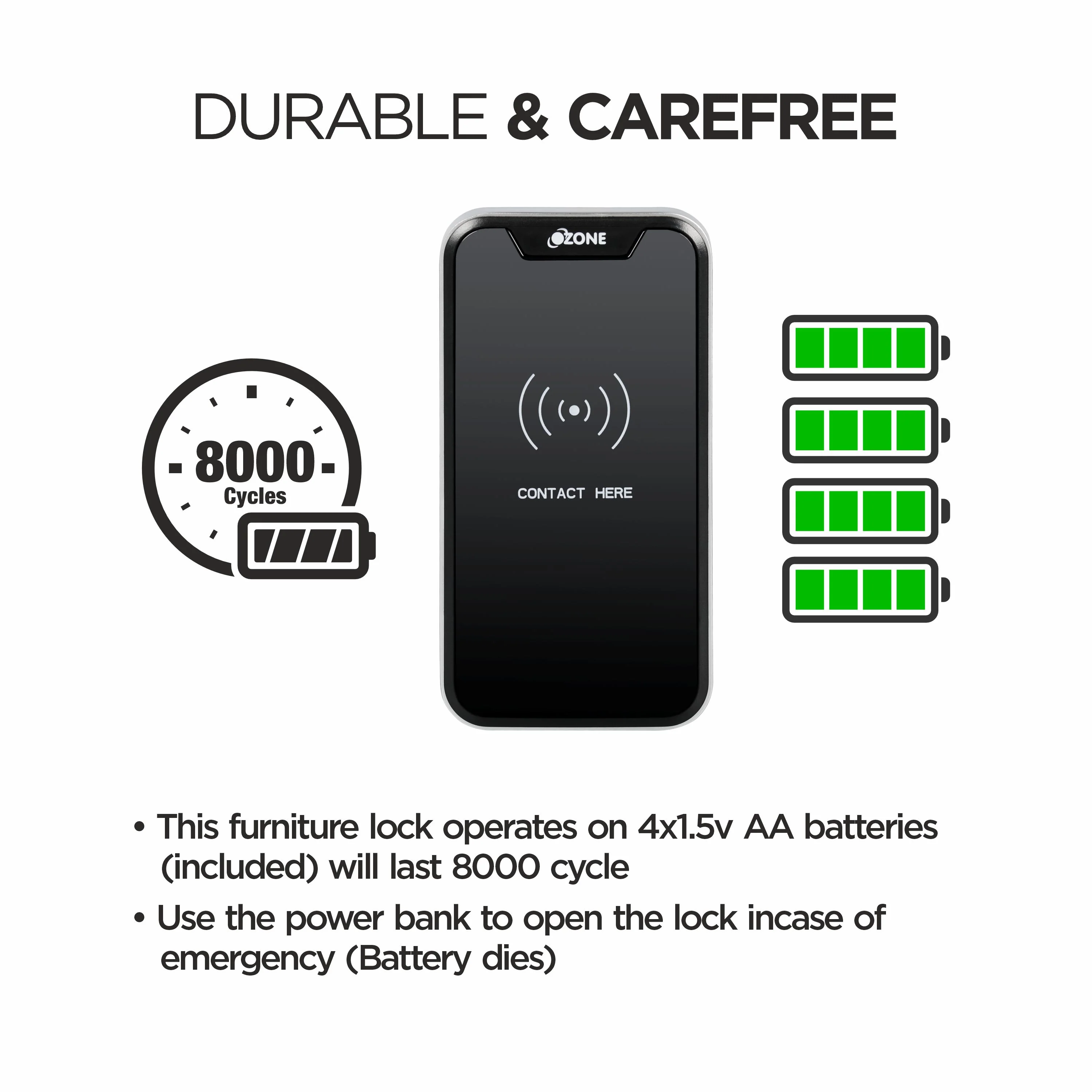 Ozone Smart Furniture Lock with RFID Access | For Wooden/Metal Cabinets & Wardrobes - Image 6