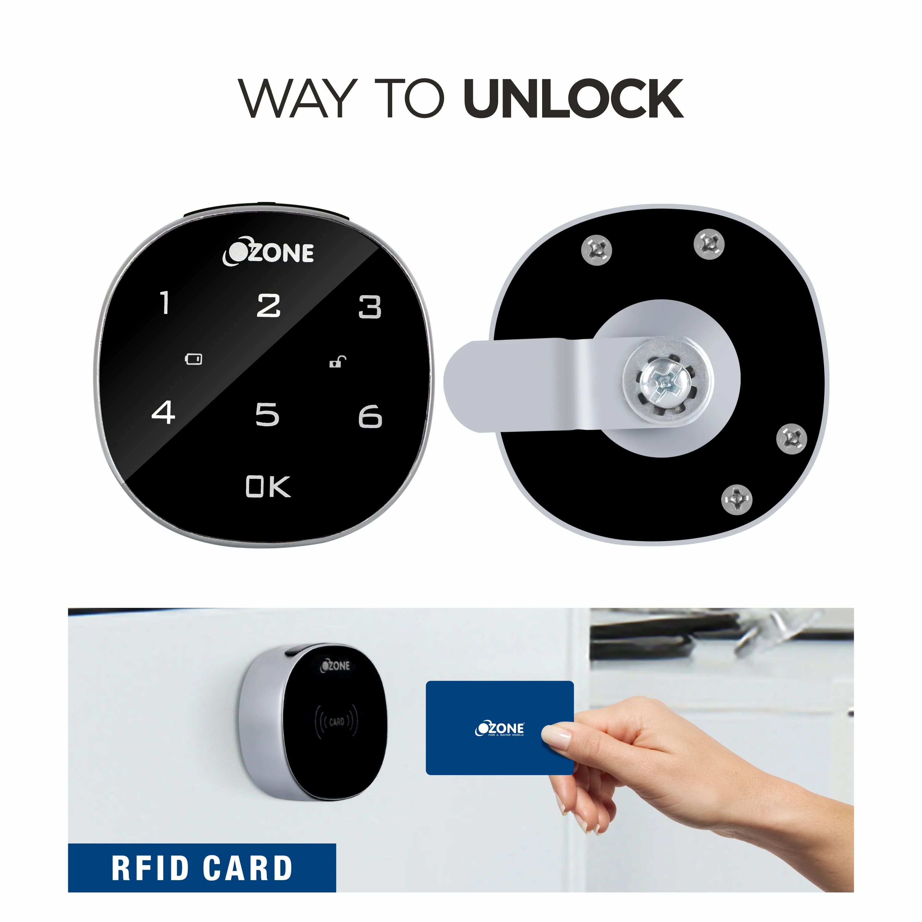 Ozone Smart Furniture Lock with Password Access | For Single/Multiple Metal/Wooden Drawers, Cabinets and Wardrobes - Image 3