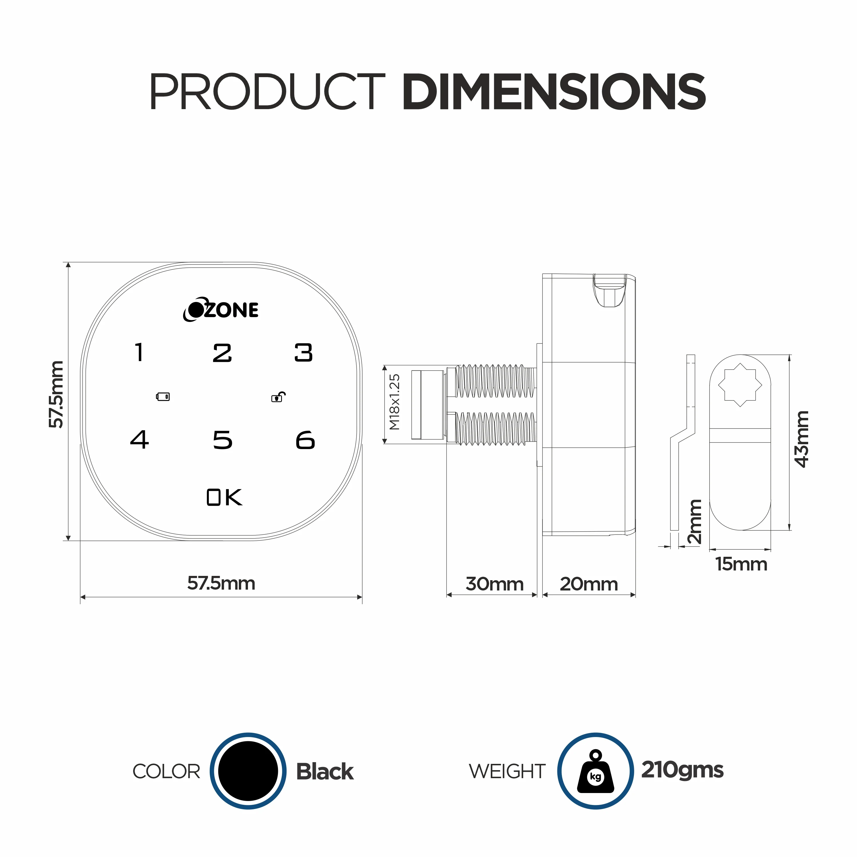 Ozone Smart Furniture Lock with Password Access | For Single/Multiple Metal/Wooden Drawers, Cabinets and Wardrobes - Image 4