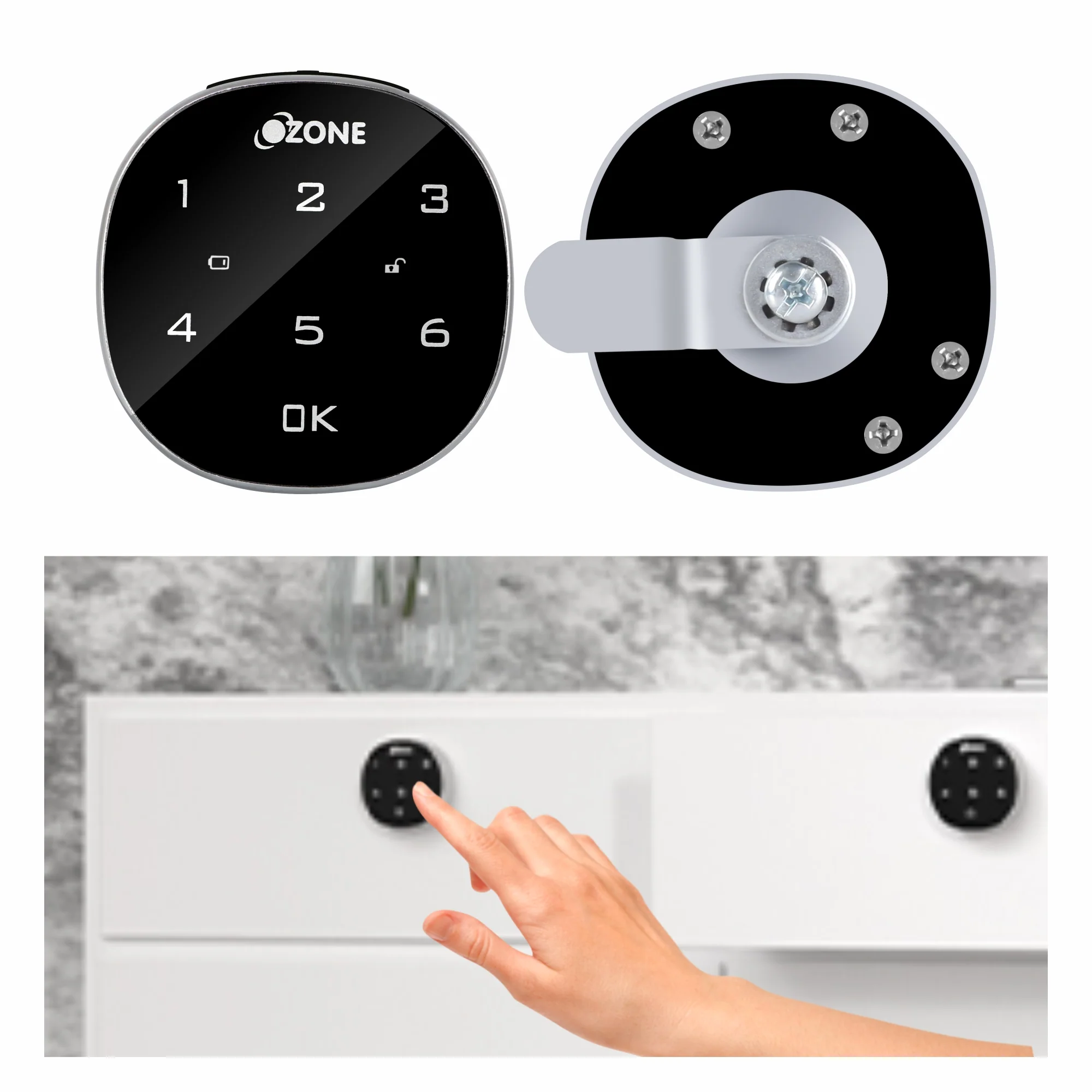 Ozone Smart Furniture Lock with Password Access | For Single/Multiple Metal/Wooden Drawers, Cabinets and Wardrobes - Image 8
