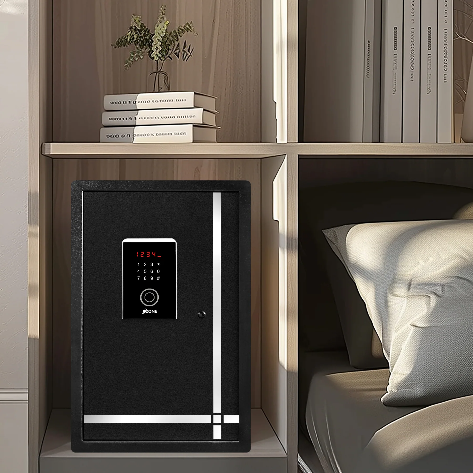Ozone 55 Litres Fingerprint Safe Locker for Home & Office – Fingerprint Lock, 2-in-1 Unlocking (Fingerprint & Password), Size: 555H x 350W x 360D mm, Weight: 24.7kg, 2-Year Warranty - Image 7