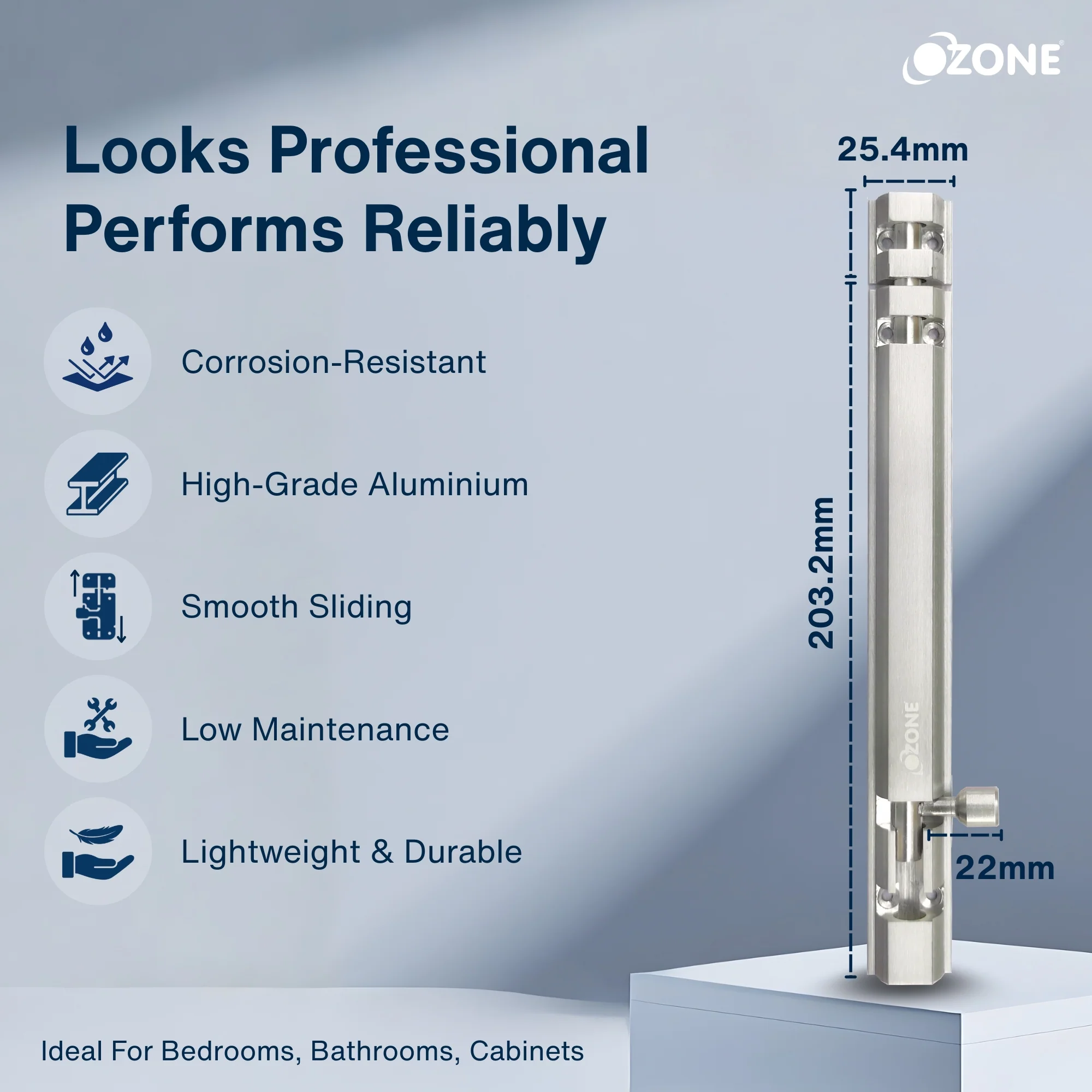 Ozone Aluminium TowerBolt - 8 | Corrosion-Resistant and Easy to Operate - Image 3
