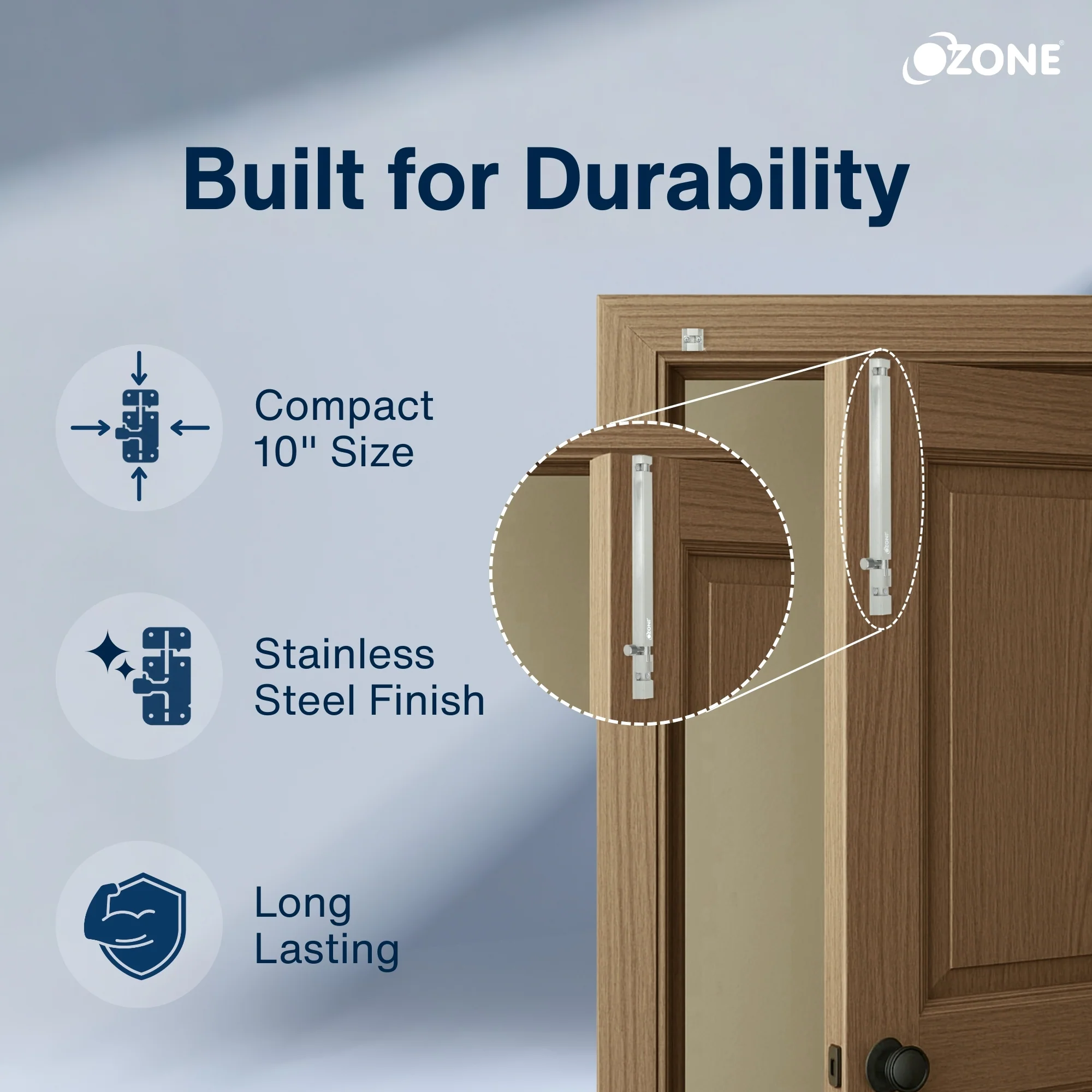 Ozone Aluminium TowerBolt - 10 | Rust-Resistant, Lightweight & Easy to Operate - Image 4