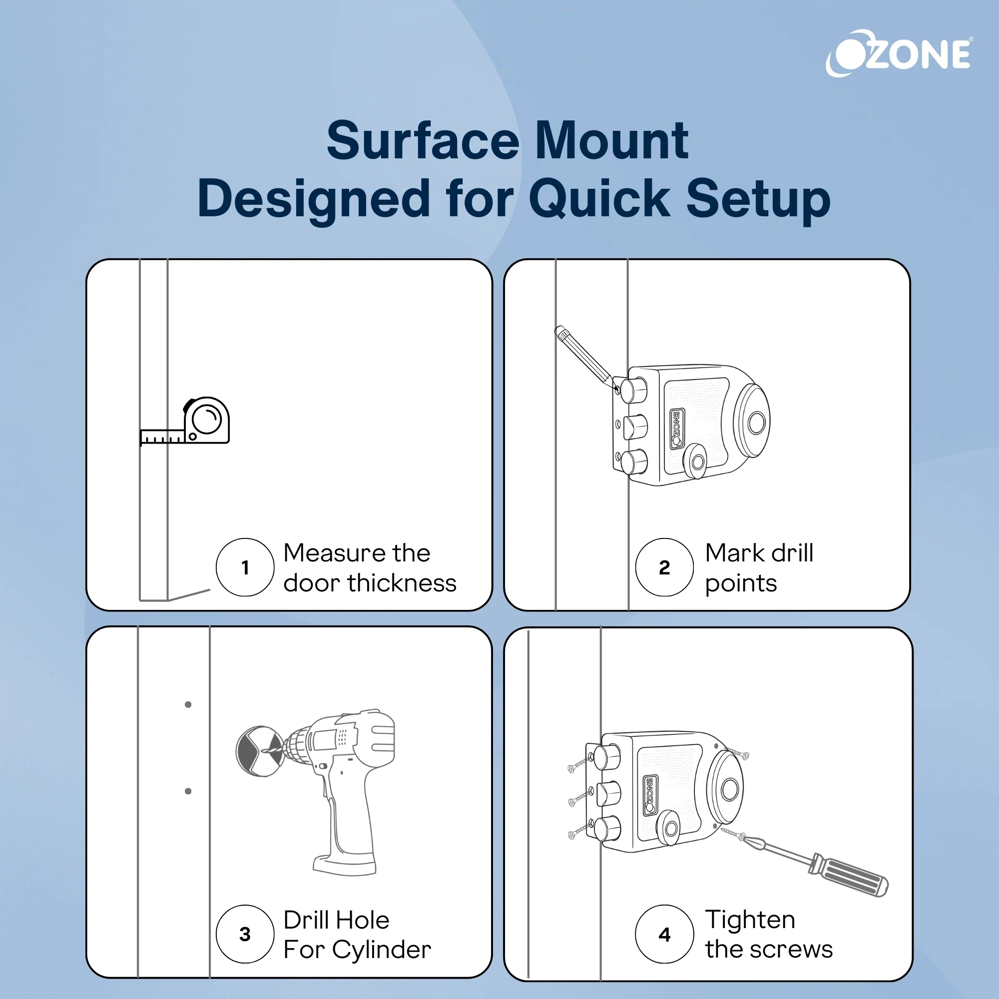 Ozone Dual-Tone Main Door Lock | 14-Pin Dimple Key Cylinder | Door Thickness: 30–85 mm - Image 8
