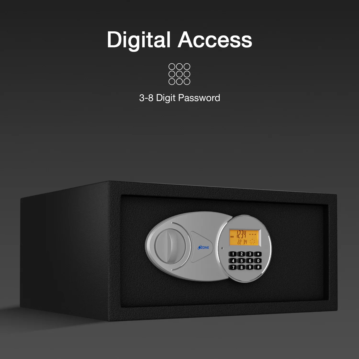 Ozone 26.3 Litres Digital Safe Locker for Home & Office – Digital Lock, 1-Way Unlocking (Password), Size: 200H x 430W x 380D mm, Weight: 11kg, 2-Year Warranty - Image 11