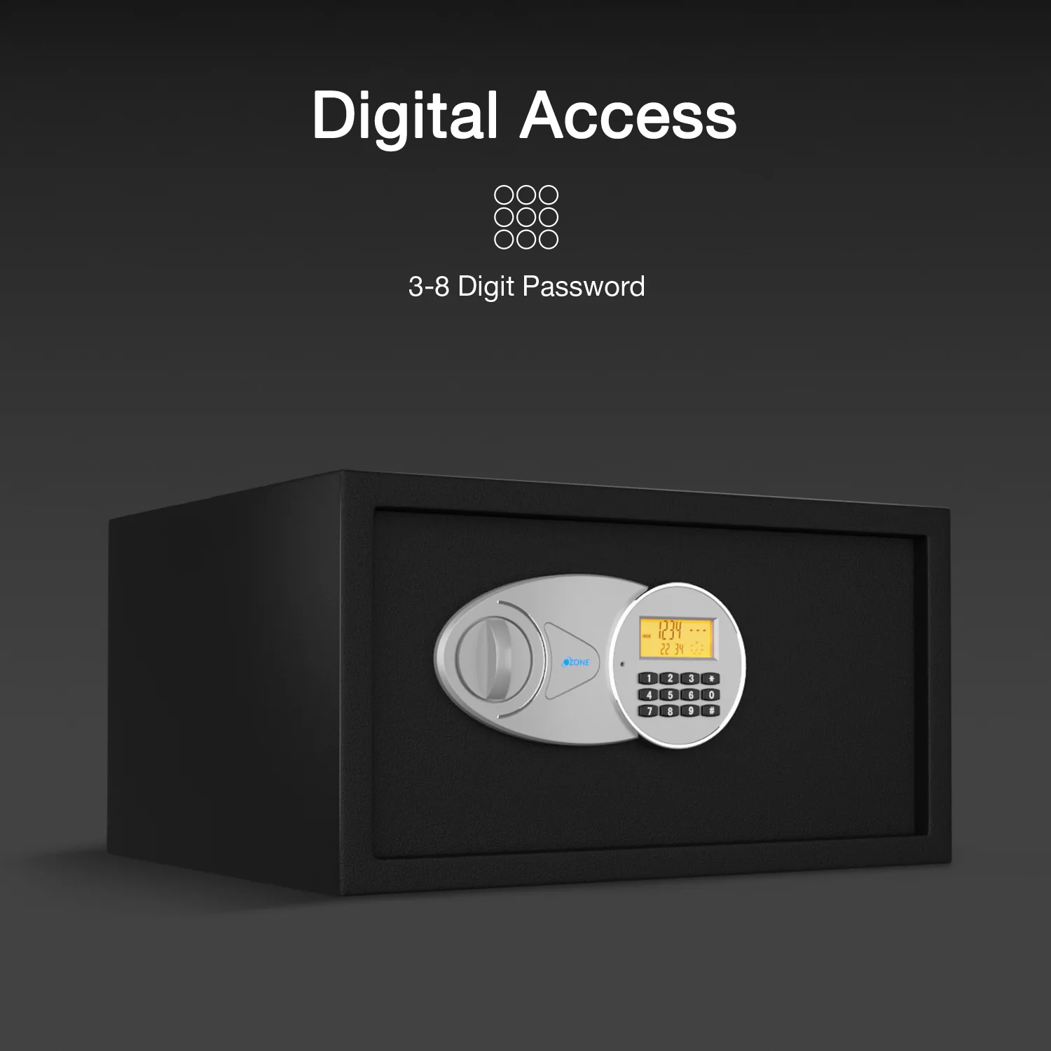 Ozone 34.94 Litres Digital Safe Locker for Home & Office – Digital Lock, 1-Way Unlocking (Password), Size: 250H x 455W x 375D mm, Weight: 12.4kg, 2-Year Warranty - Image 3