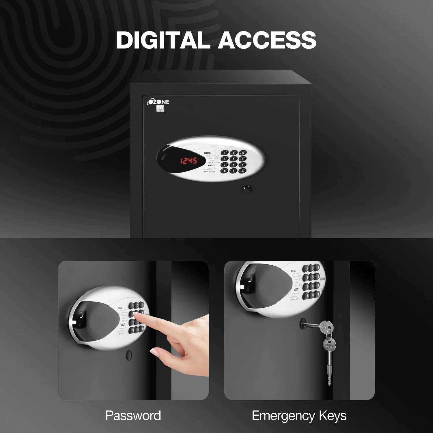 Ozone 40 Litres Digital Safe Locker for Home & Office – Digital Lock, 1-Way Unlocking (Password), Size: 420H x 350W x 360D mm, Weight: 20kg, 2-Year Warranty - Image 3